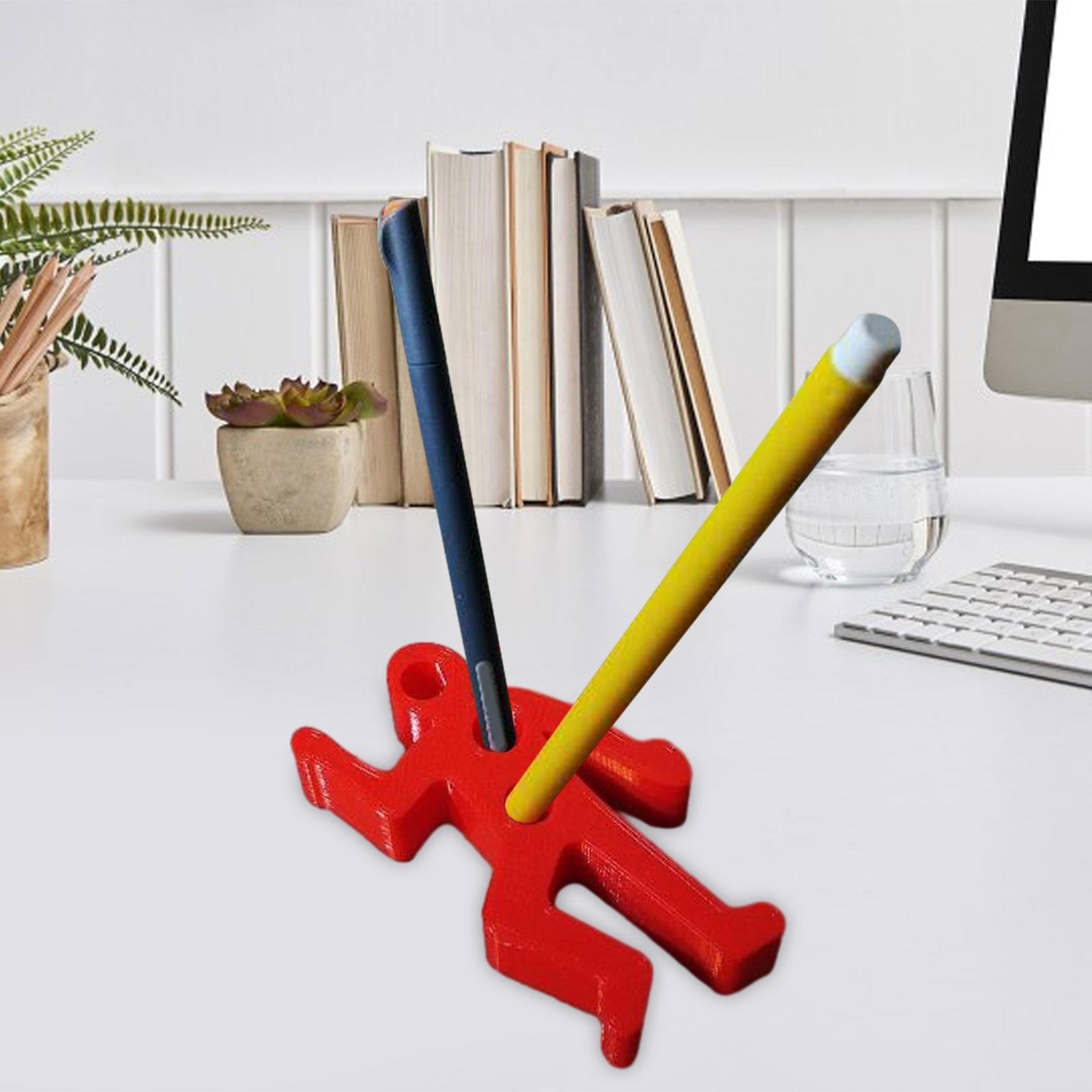 Desk Pen Holder Decor Novelty Decorative Crime Scene for Cubicle Funny Gifts Red