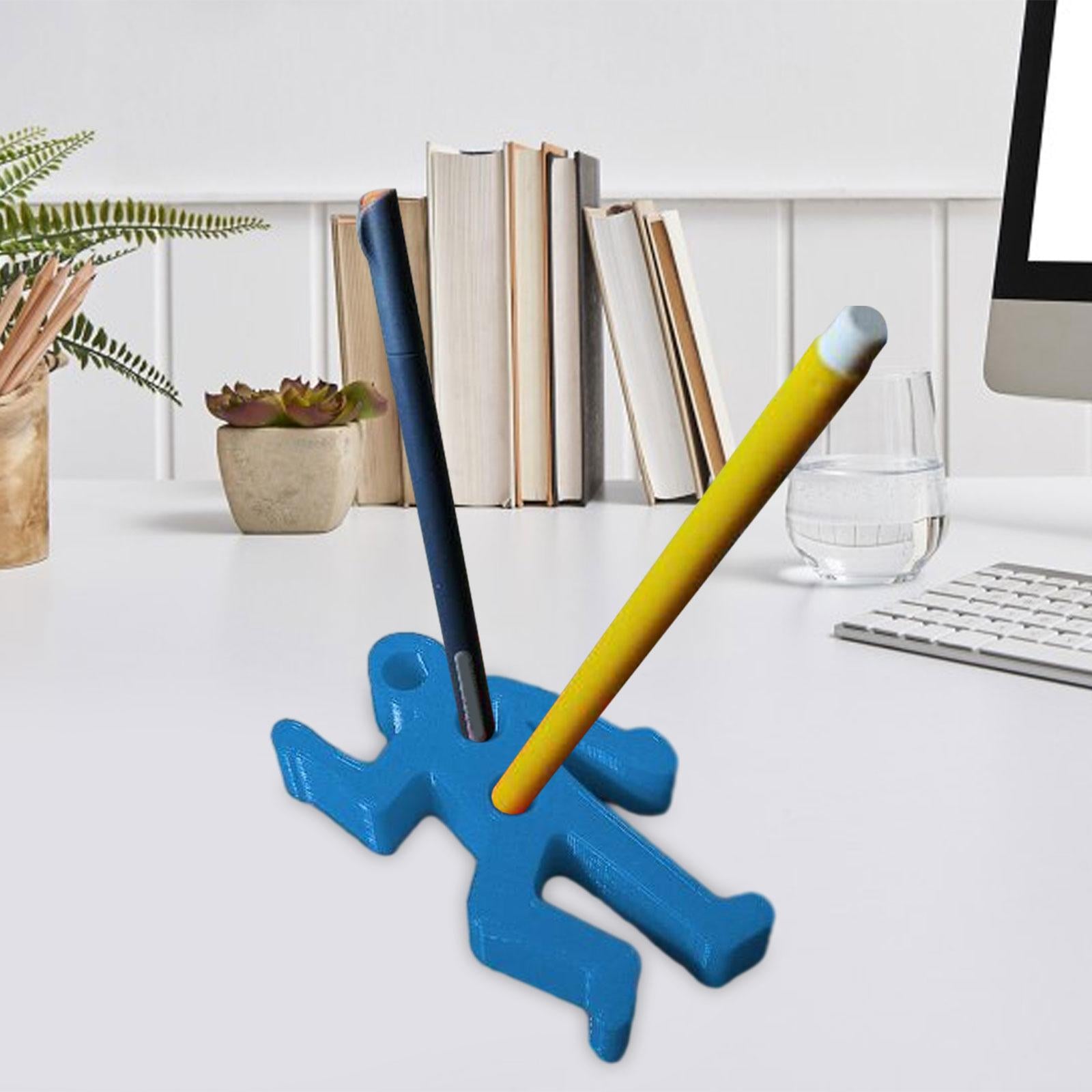 Desk Pen Holder Decor Novelty Decorative Crime Scene for Cubicle Funny Gifts Blue