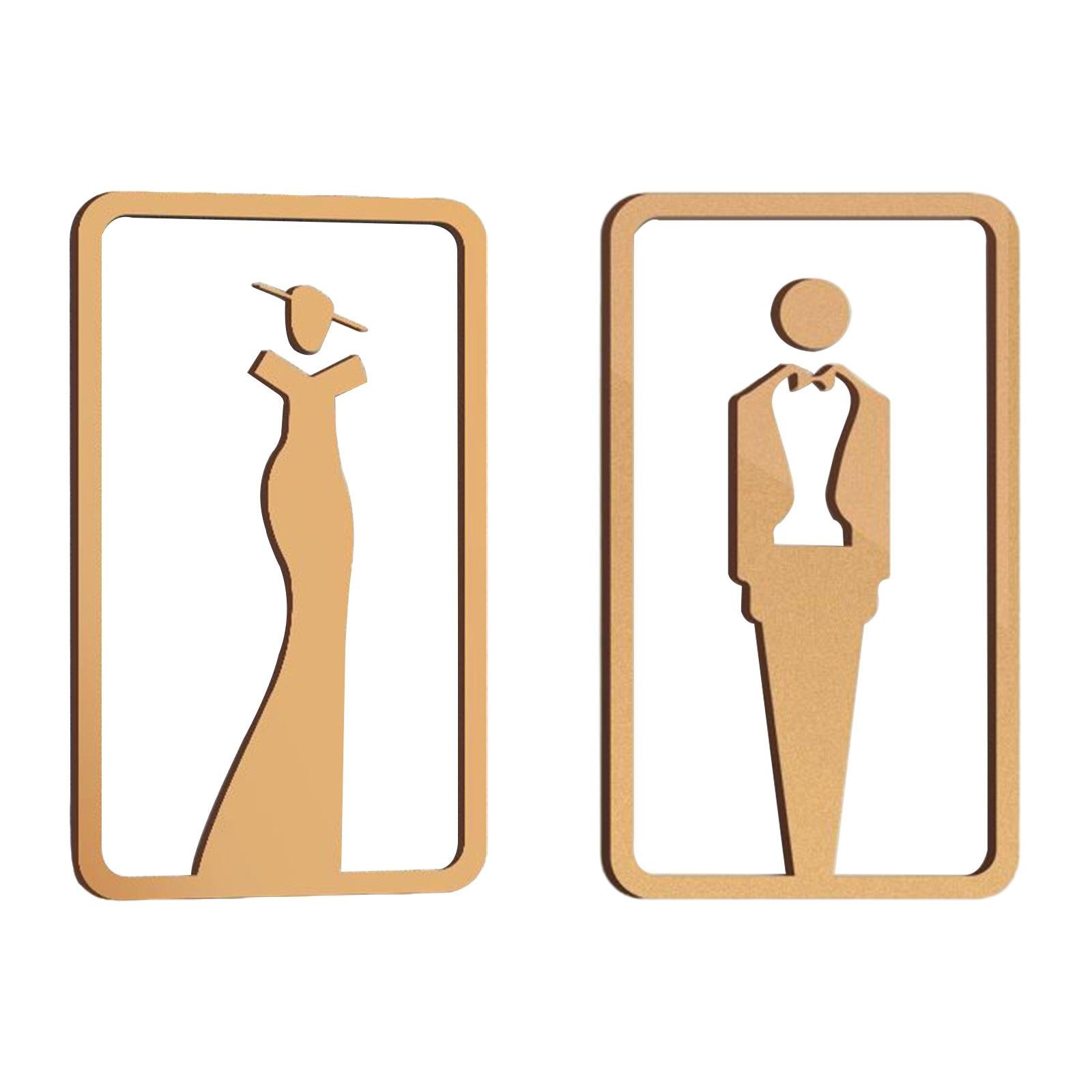 Bathroom Sign Self Adhesive Fashion 3D Restroom Sign for Bar Cafe Restaurant Women