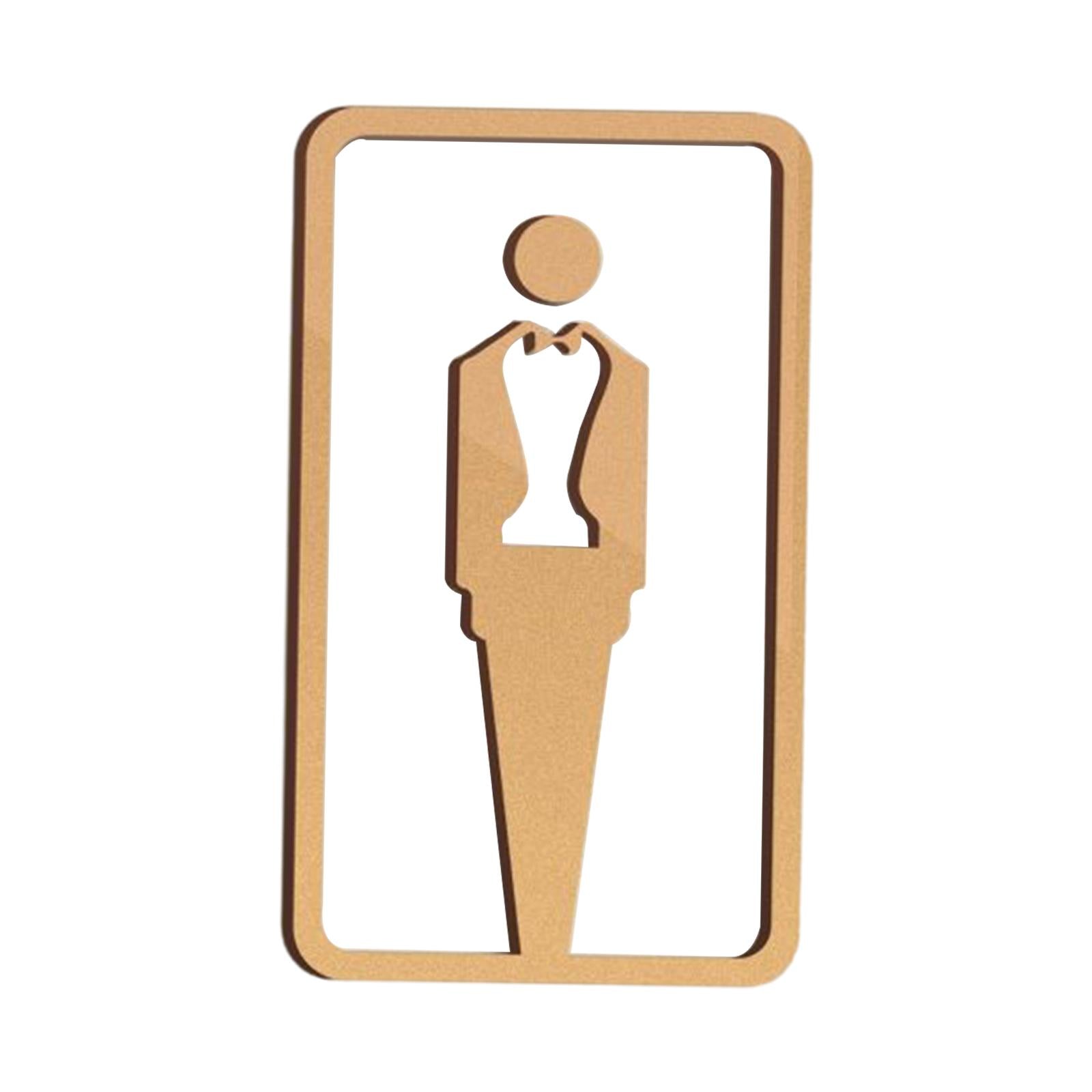 Bathroom Sign Self Adhesive Fashion 3D Restroom Sign for Bar Cafe Restaurant Men