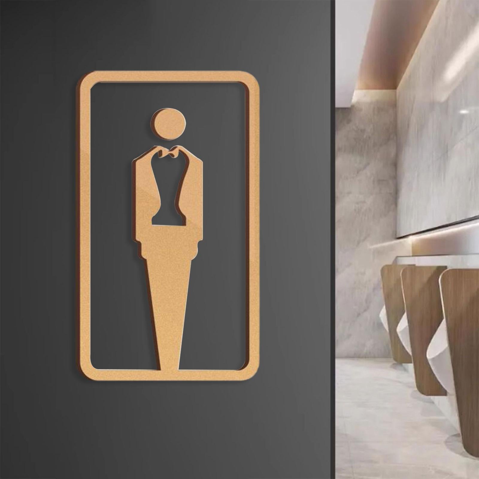 Bathroom Sign Self Adhesive Fashion 3D Restroom Sign for Bar Cafe Restaurant Men