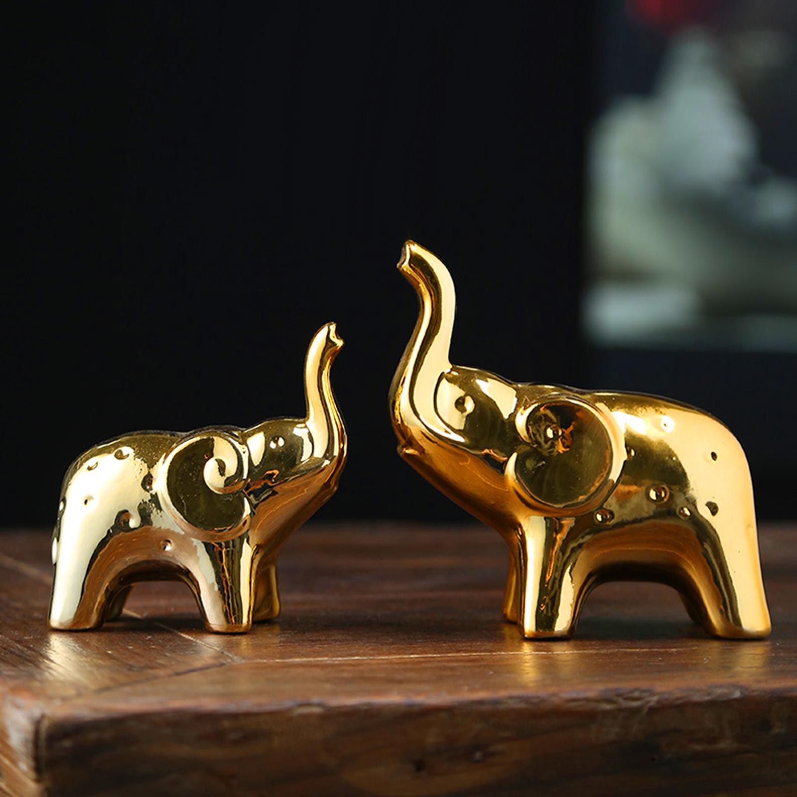 Elephant Statue Creative Tabletop Ornament for Entrance Cabinet Living Room