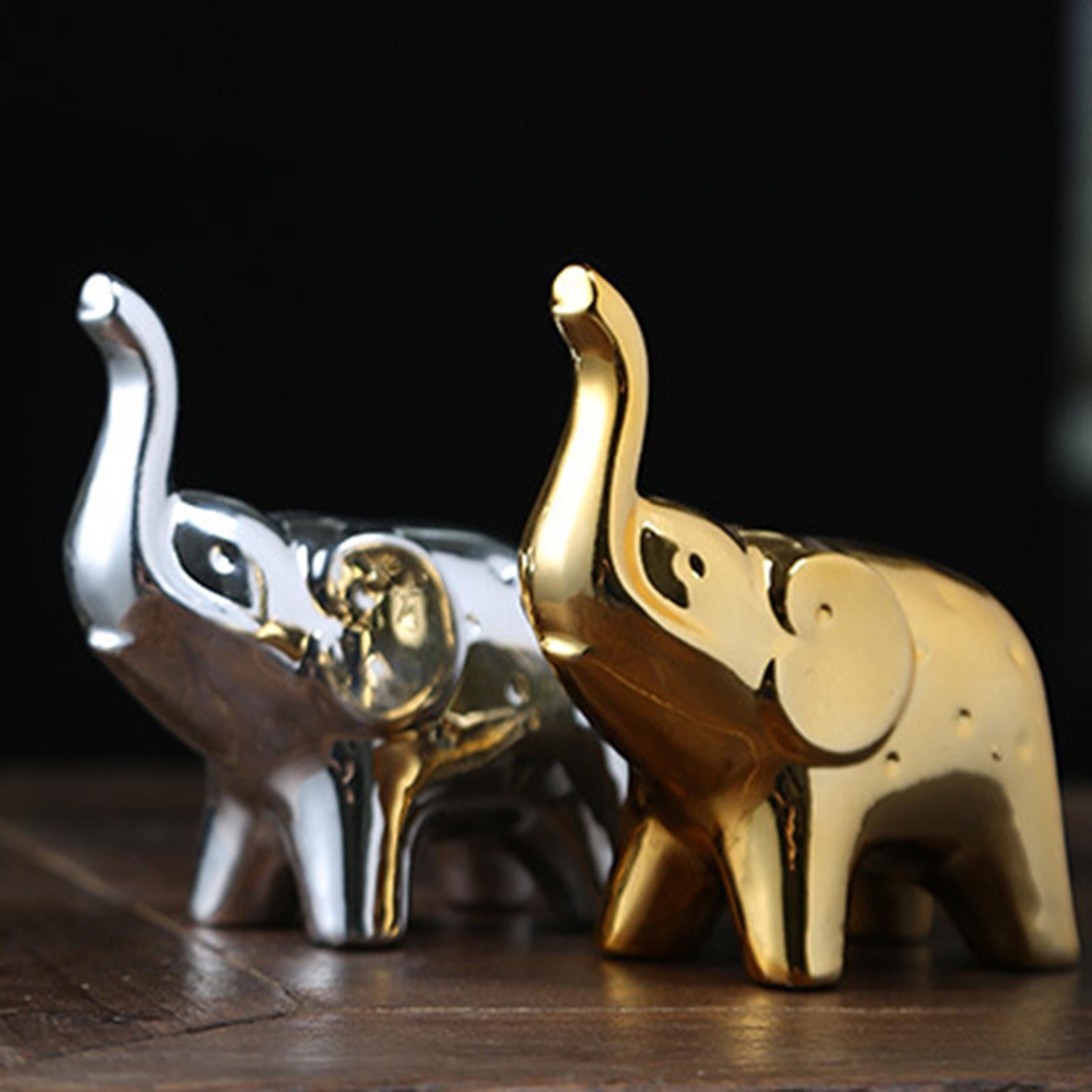 Elephant Statue Creative Tabletop Ornament for Entrance Cabinet Living Room