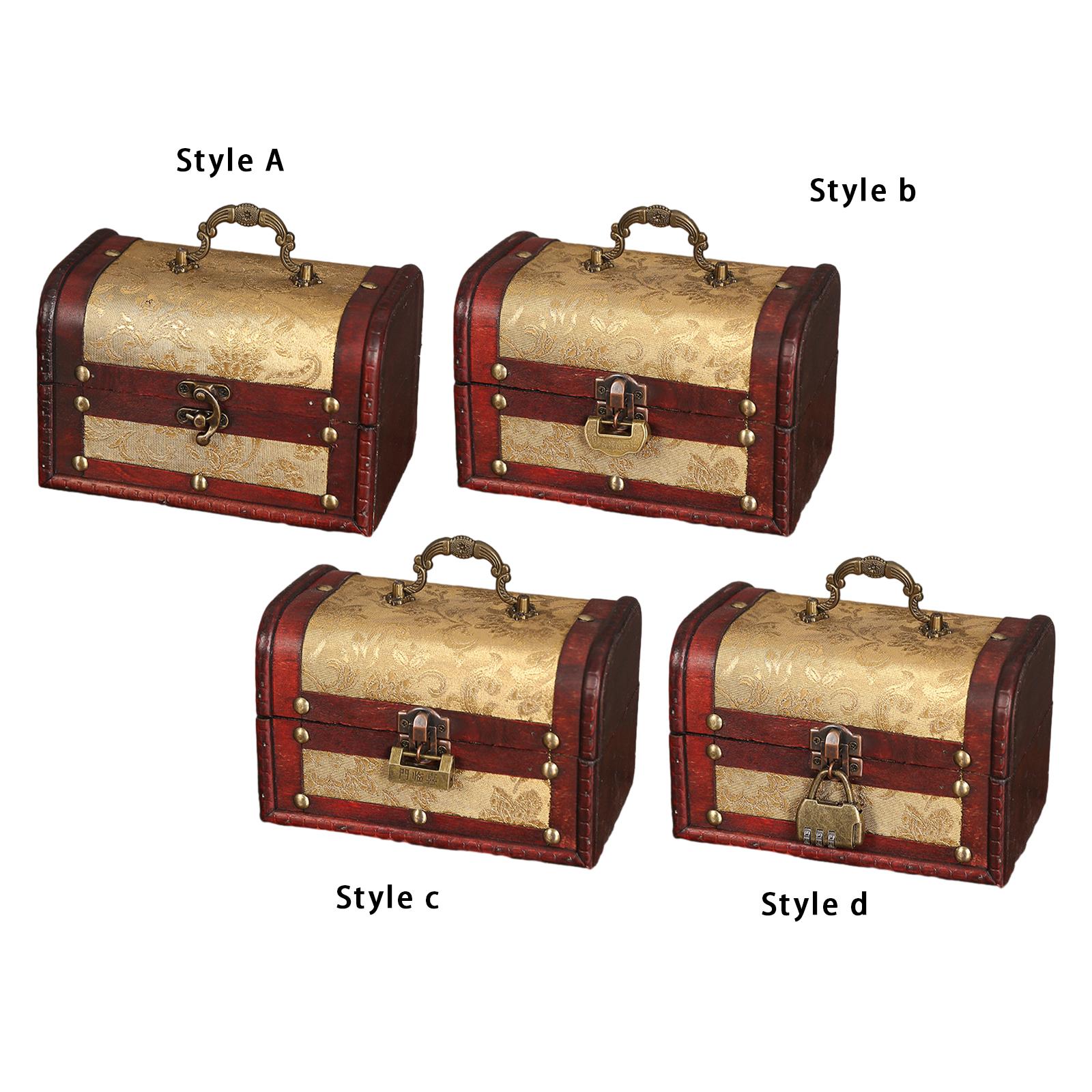 Portable Wood Jewelry Storage Box Old Fashioned for Pendant Brooch Hair Clip Style A