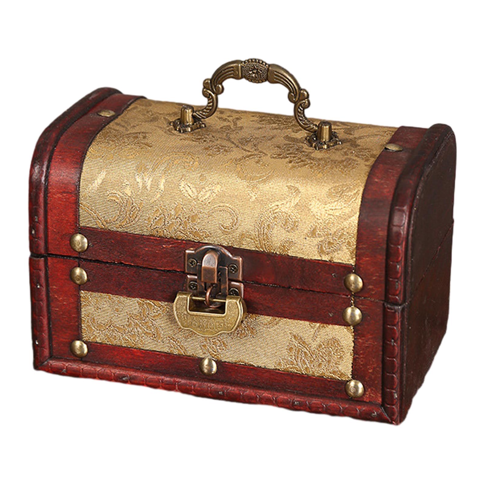 Portable Wood Jewelry Storage Box Old Fashioned for Pendant Brooch Hair Clip Style B