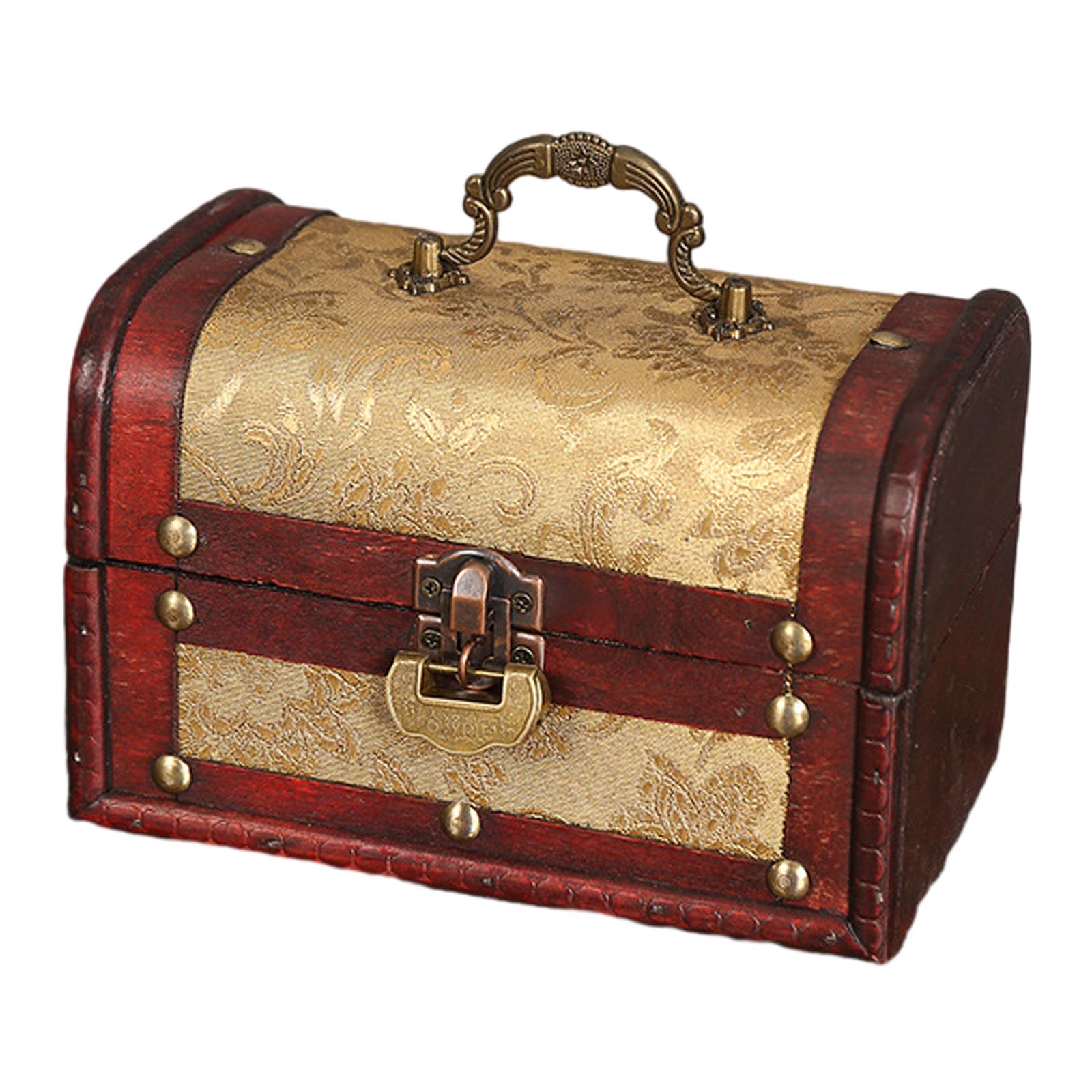 Portable Wood Jewelry Storage Box Old Fashioned for Pendant Brooch Hair Clip Style B
