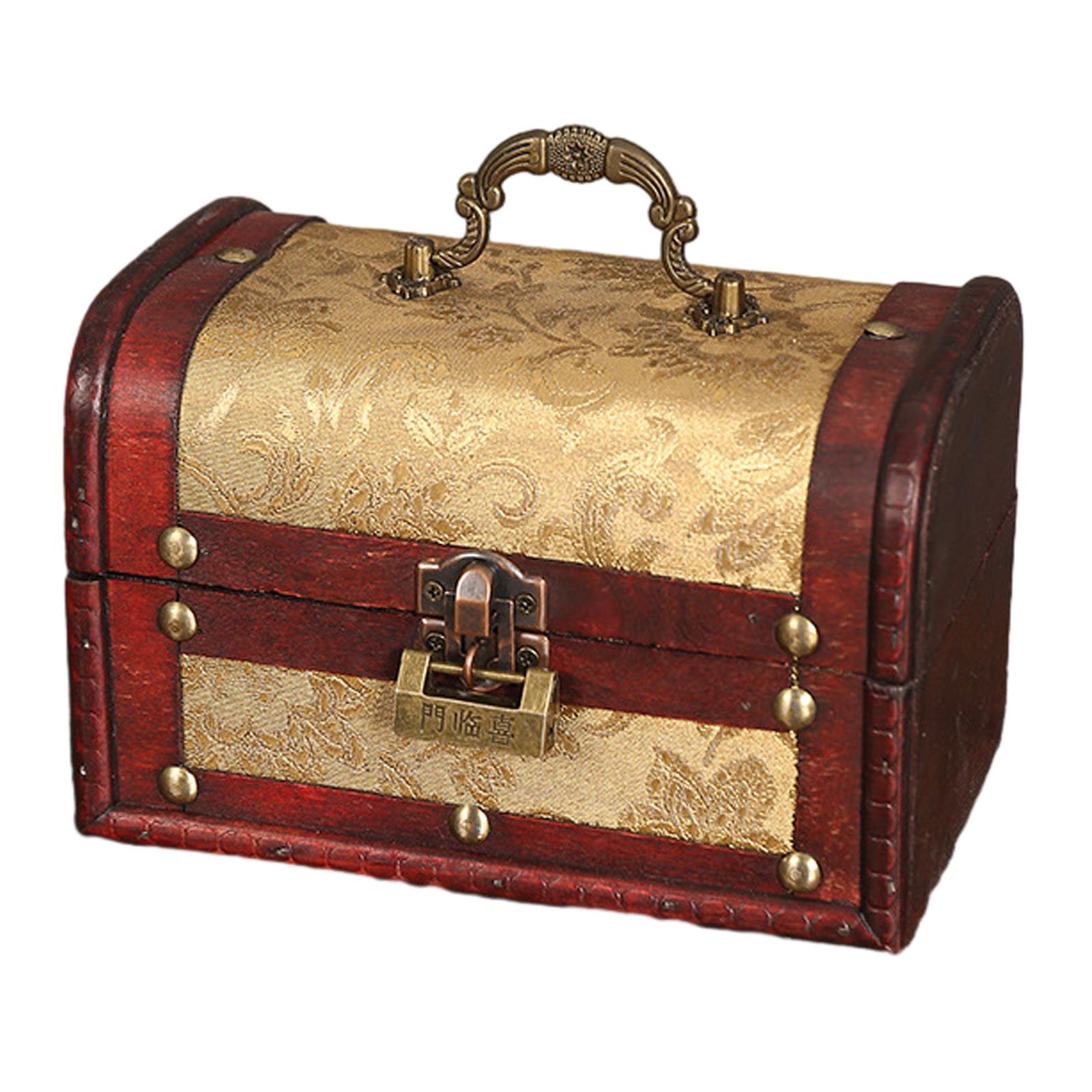 Portable Wood Jewelry Storage Box Old Fashioned for Pendant Brooch Hair Clip Style C