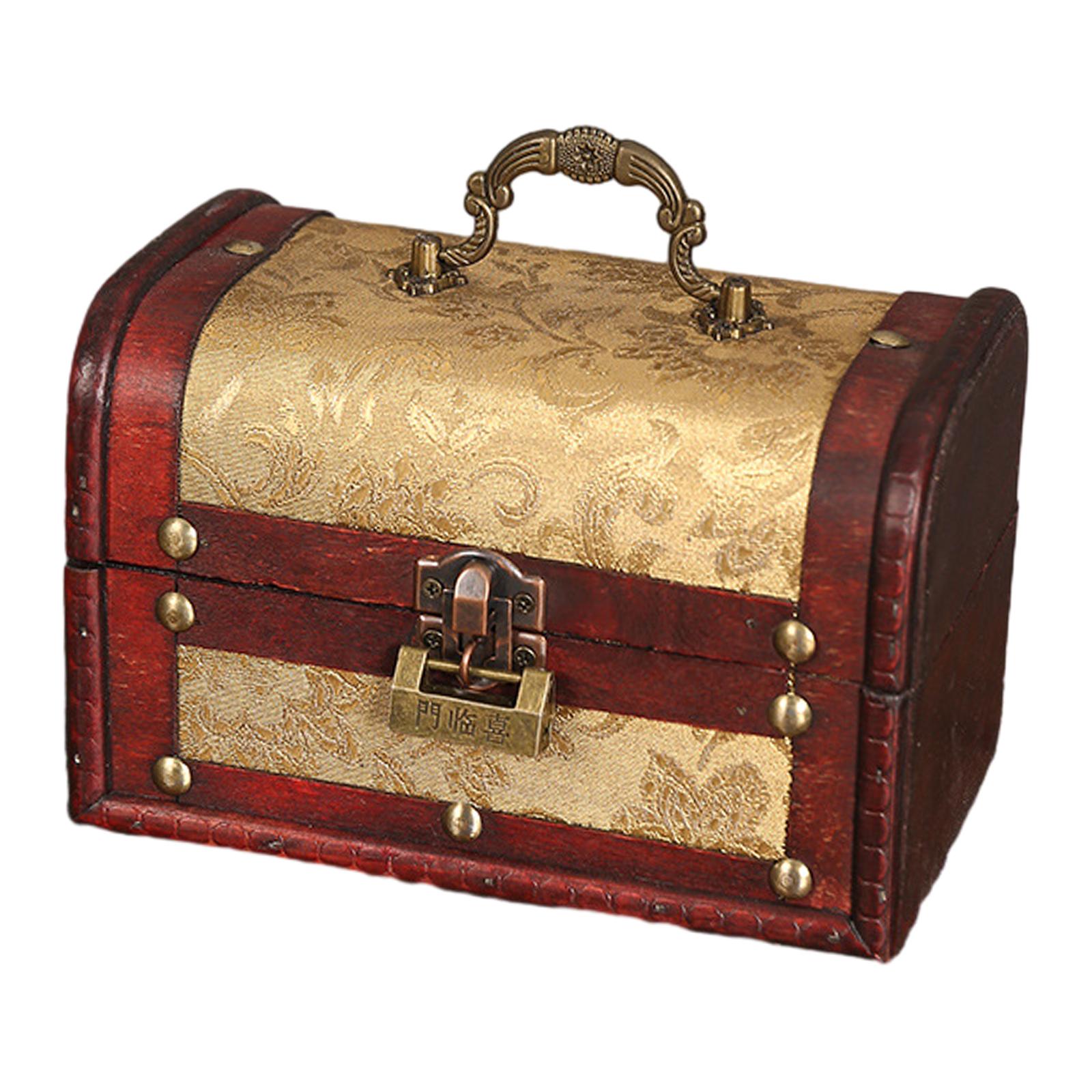 Portable Wood Jewelry Storage Box Old Fashioned for Pendant Brooch Hair Clip Style C