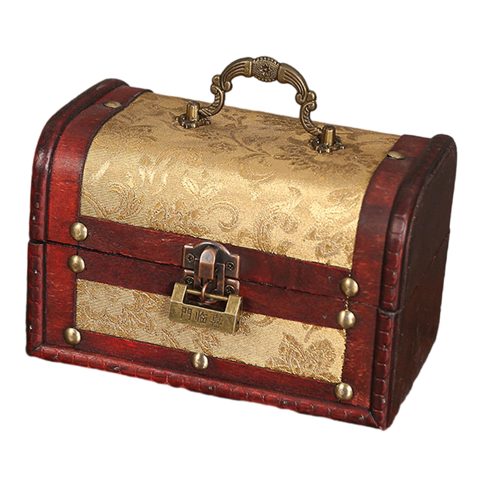 Portable Wood Jewelry Storage Box Old Fashioned for Pendant Brooch Hair Clip Style C