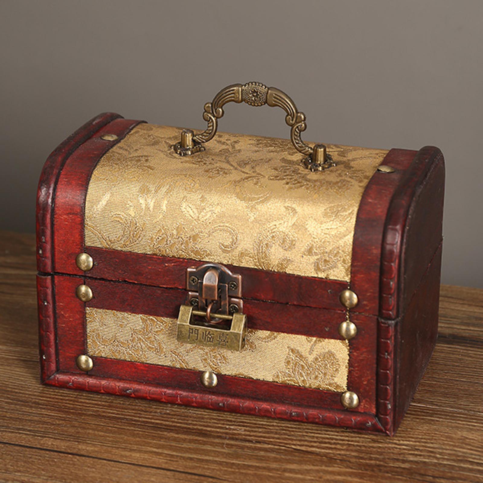 Portable Wood Jewelry Storage Box Old Fashioned for Pendant Brooch Hair Clip Style C