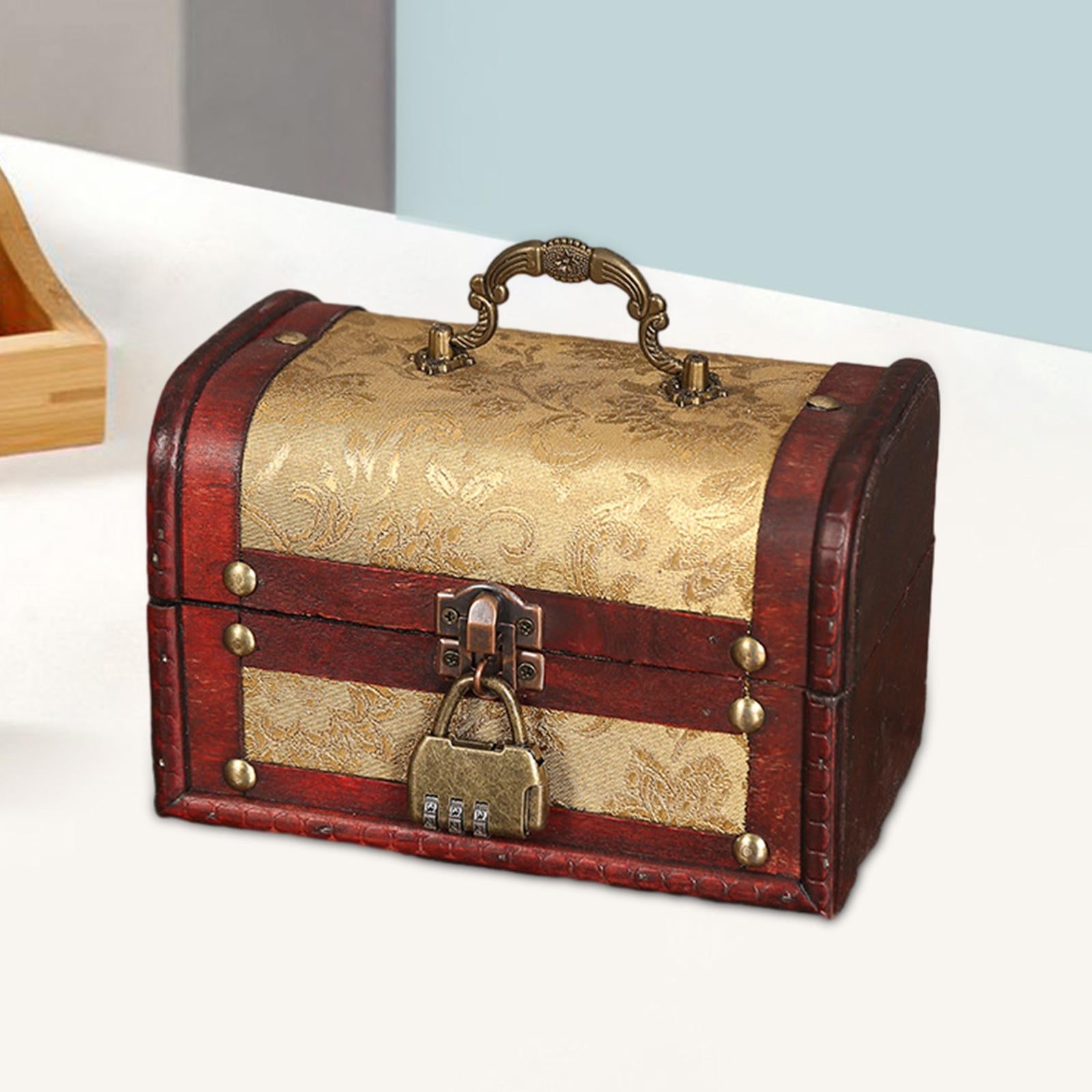 Portable Wood Jewelry Storage Box Old Fashioned for Pendant Brooch Hair Clip Style D