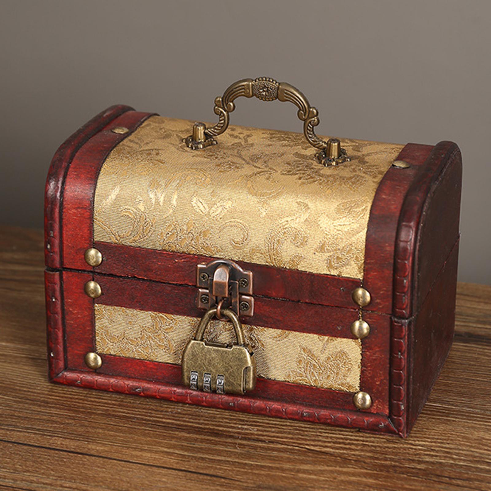 Portable Wood Jewelry Storage Box Old Fashioned for Pendant Brooch Hair Clip Style D