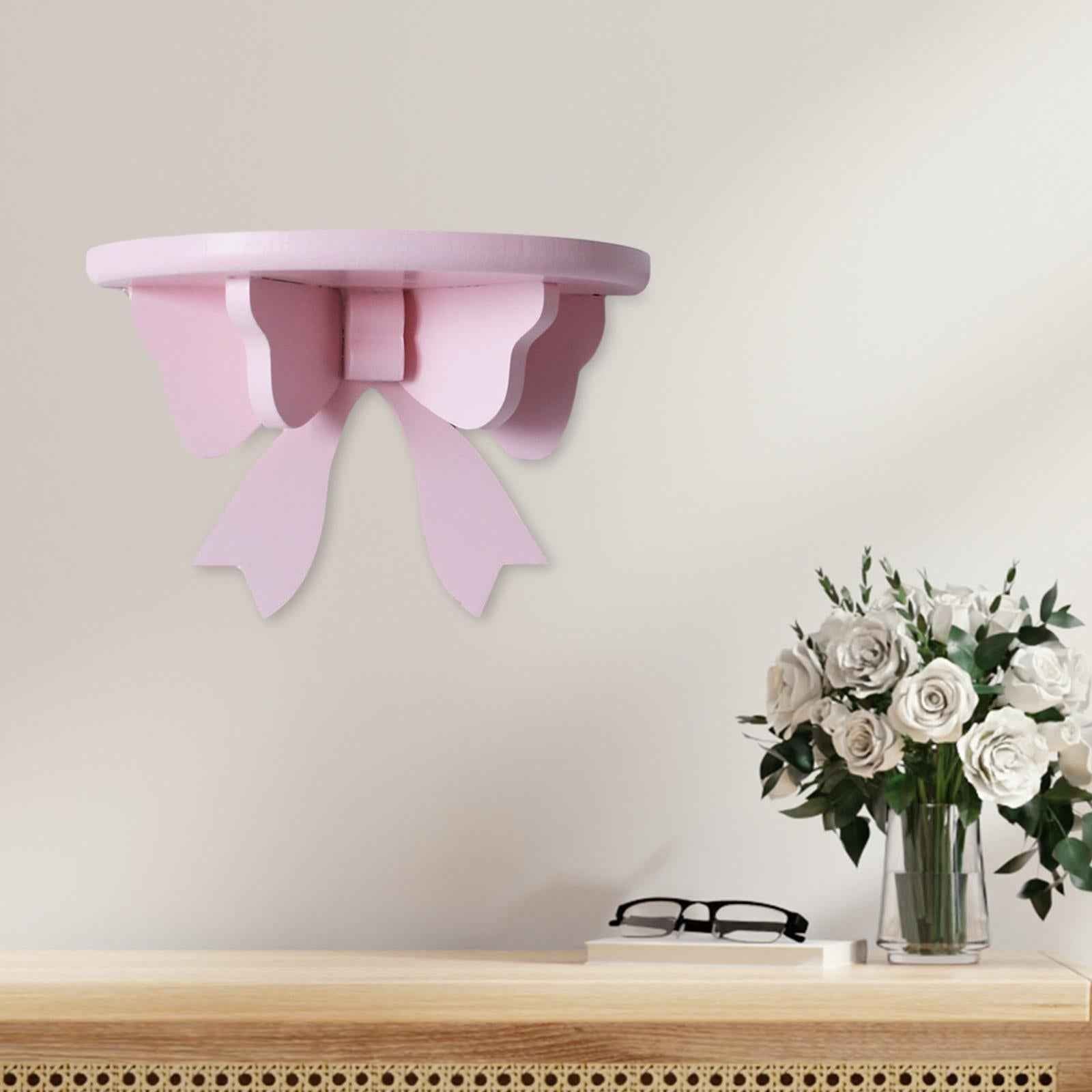 Wall Display Shelf Heavy Duty Flower Pot Holder for Living Room Toilet Decor Pink