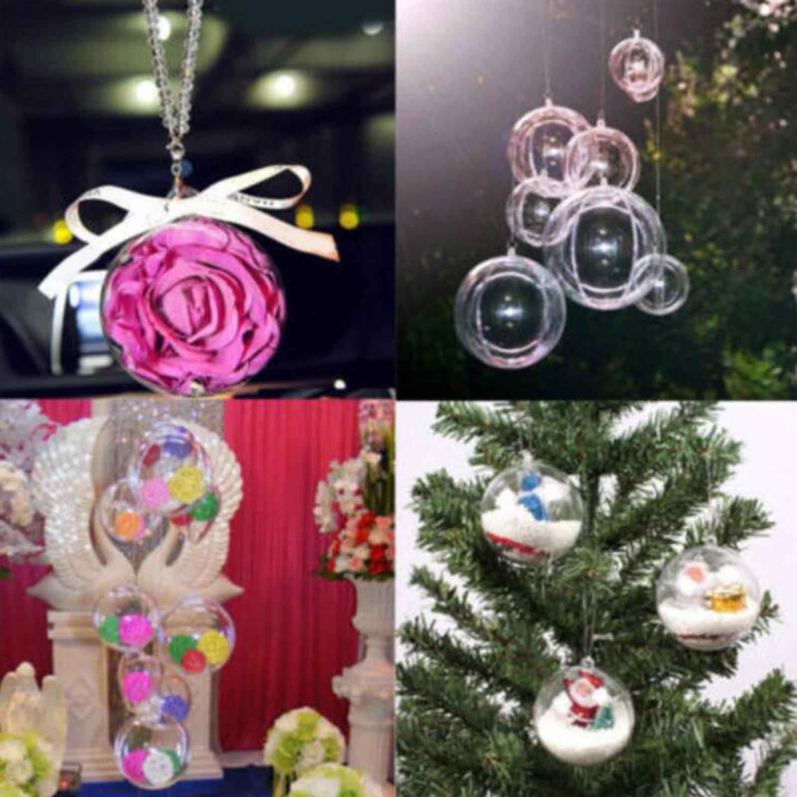 30 Pieces Transparent Ball DIY Empty Xmas Gift Ornaments Ball for Party Home