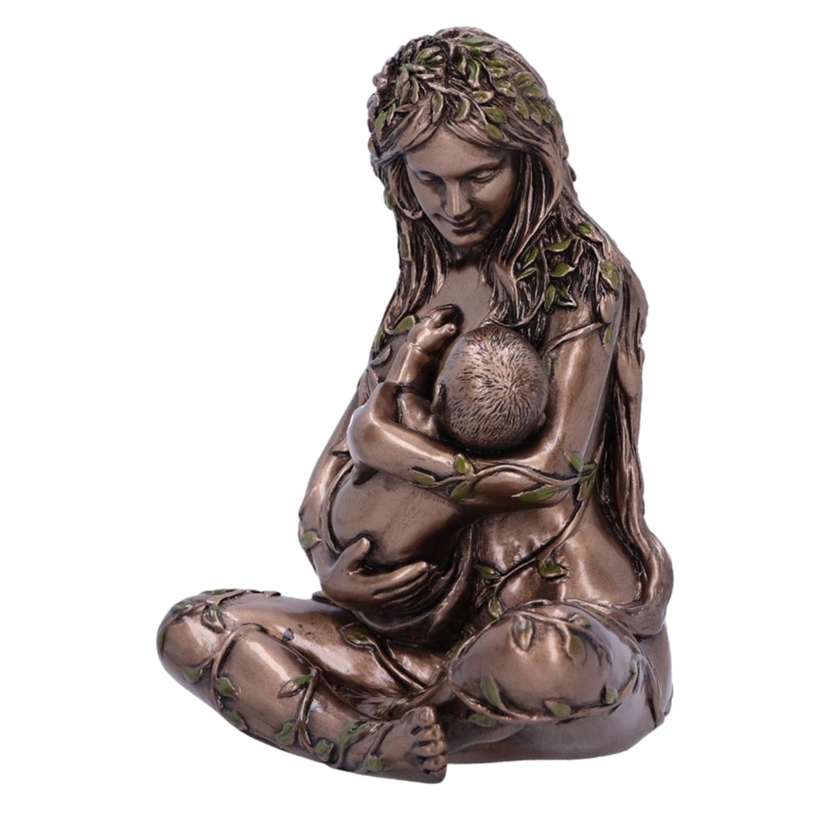 Mother Earth Statue Woman Crafts Sculpture for Bookshelf Living Room Bedroom
