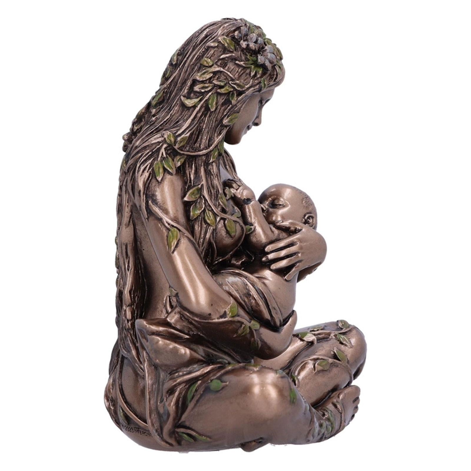 Mother Earth Statue Woman Crafts Sculpture for Bookshelf Living Room Bedroom