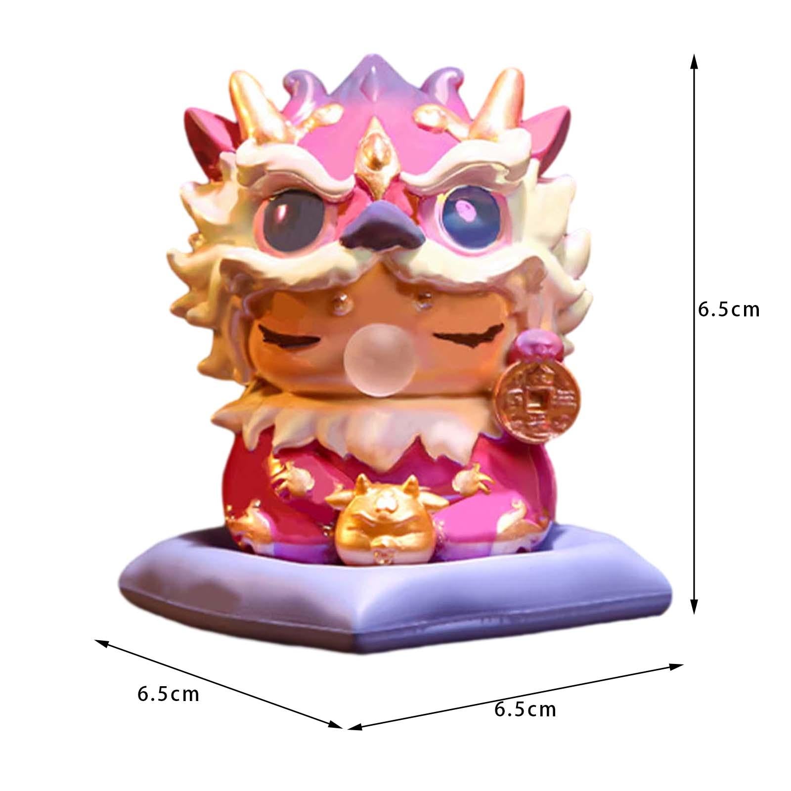 Mini Dragon Statue Miniature Dragon Figurines for Bookshelf Living Room Home Purple