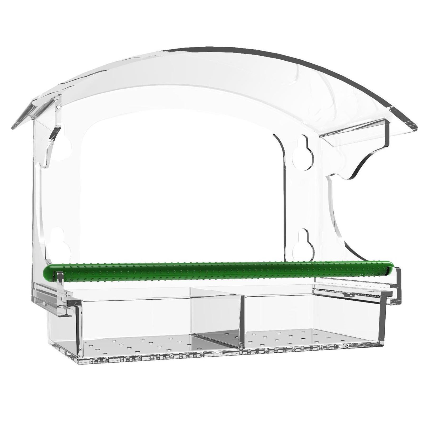 Clear Bird Feeder for Window Durable Drainage Holes with Strong Suction Cups