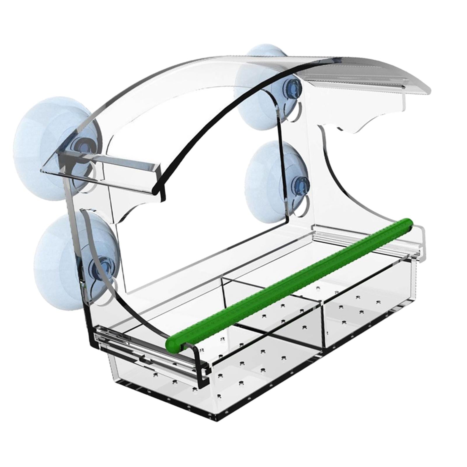 Clear Bird Feeder for Window Durable Drainage Holes with Strong Suction Cups