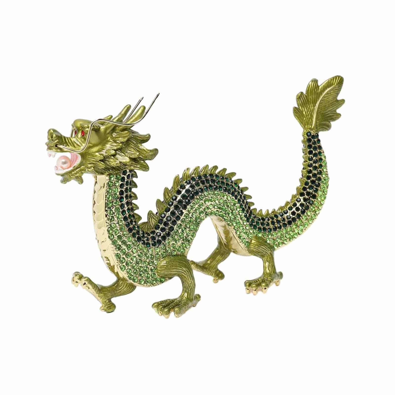 Alloy Chinese Dragon Year Figurine Decoration Classic House Warming Gift Green