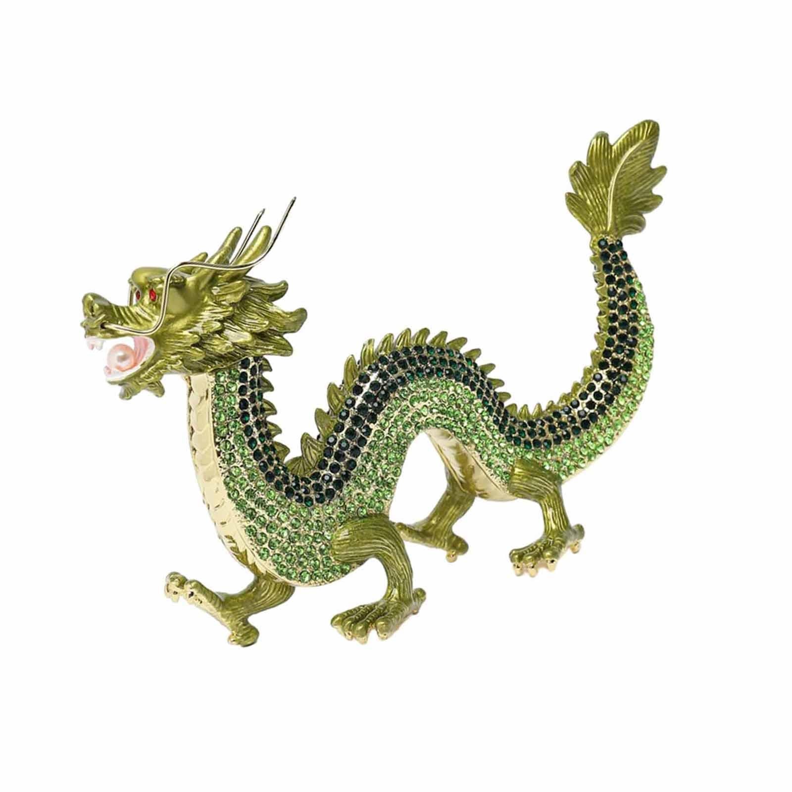 Alloy Chinese Dragon Year Figurine Decoration Classic House Warming Gift Green
