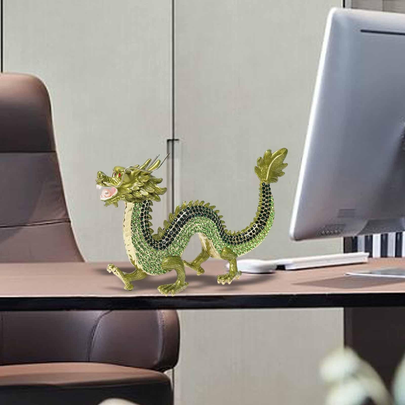 Alloy Chinese Dragon Year Figurine Decoration Classic House Warming Gift Green