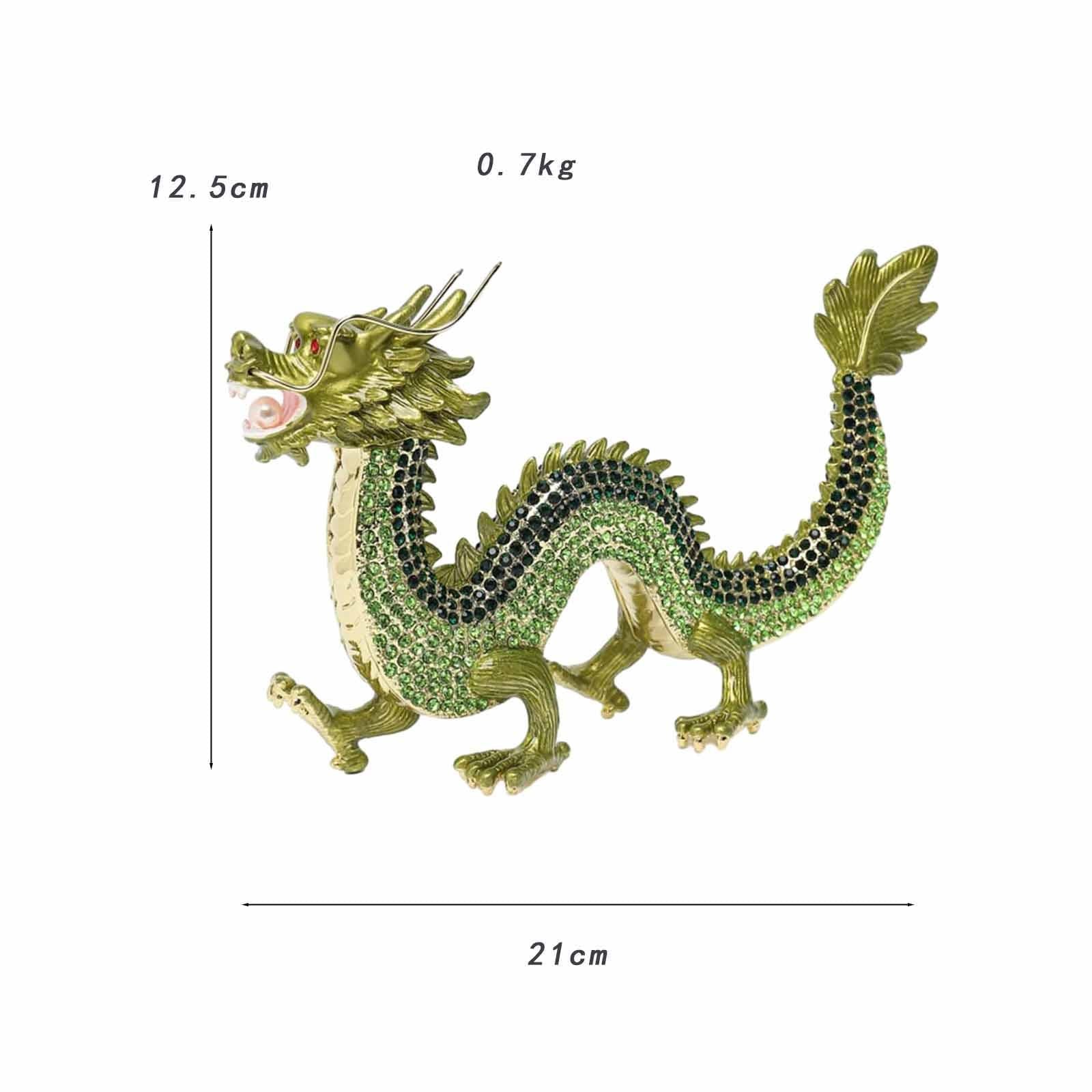Alloy Chinese Dragon Year Figurine Decoration Classic House Warming Gift Green