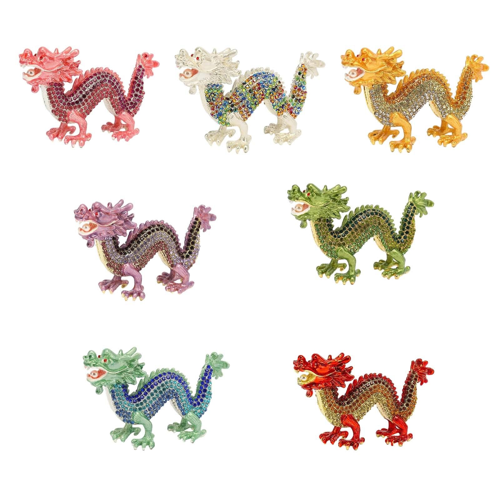 Mini Dragon Figurine Crafts Animal Sculpture for Spring Festivals Shelf Desk Pink