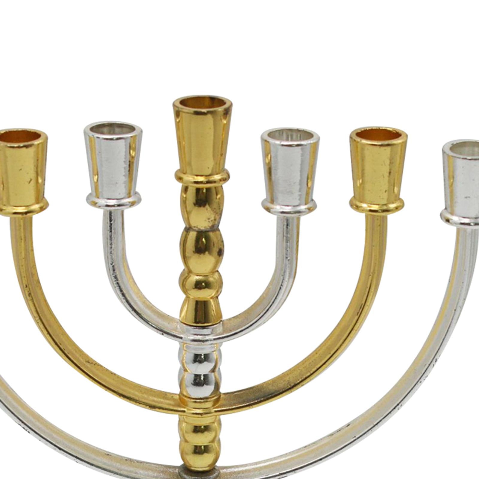 7 Branch Menorah Elegant Antique Candle Stand for Shabbat Wedding Home Decor