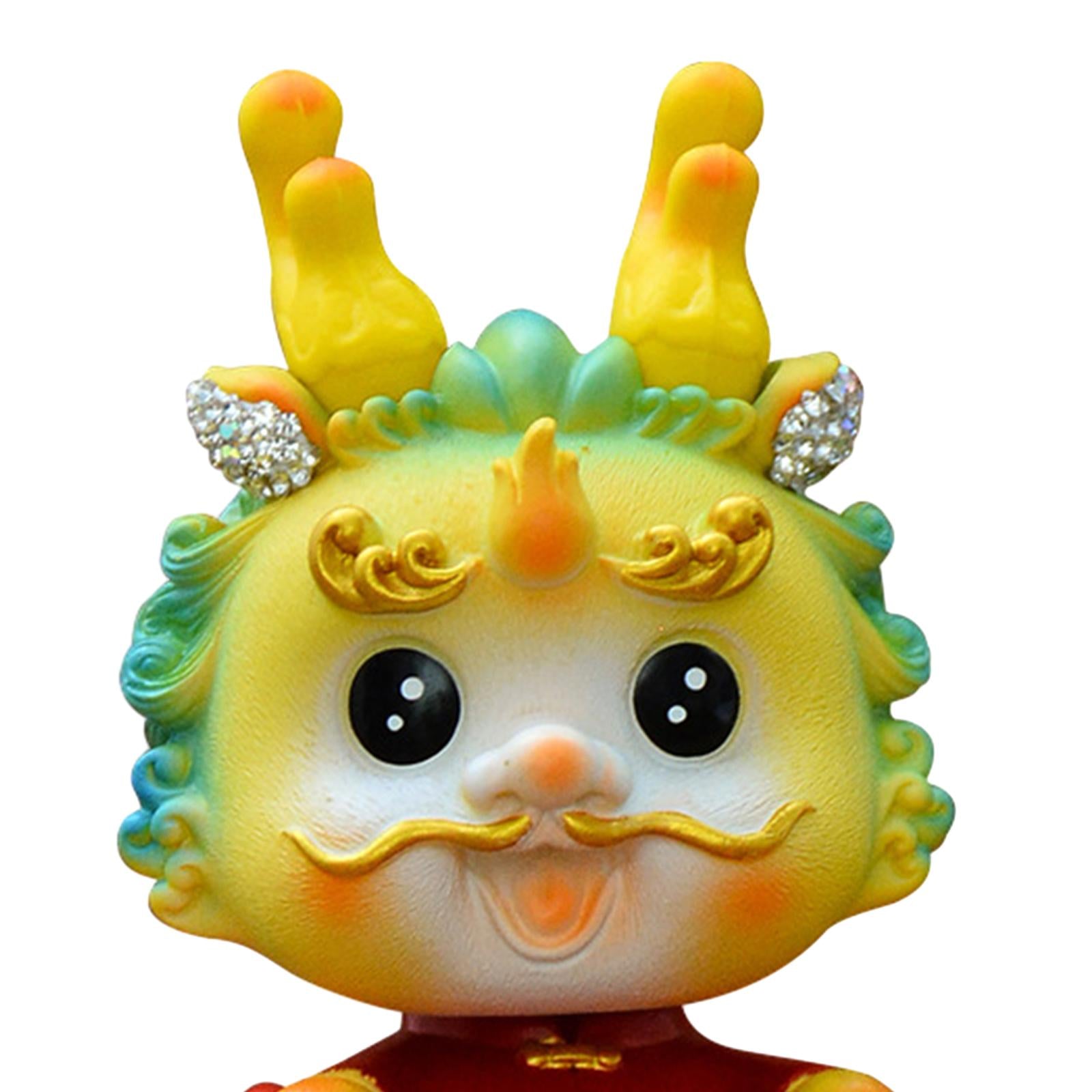Chinese New Year Dragon Figurine Mini for Car Dashboard Desktop Bedroom Style A