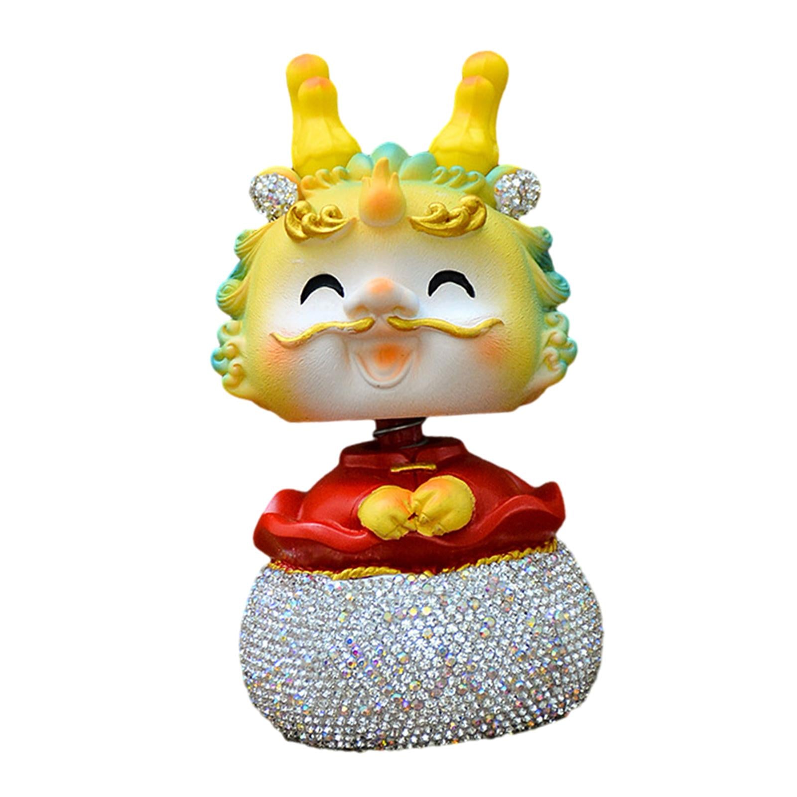 Chinese New Year Dragon Figurine Mini for Car Dashboard Desktop Bedroom Style B