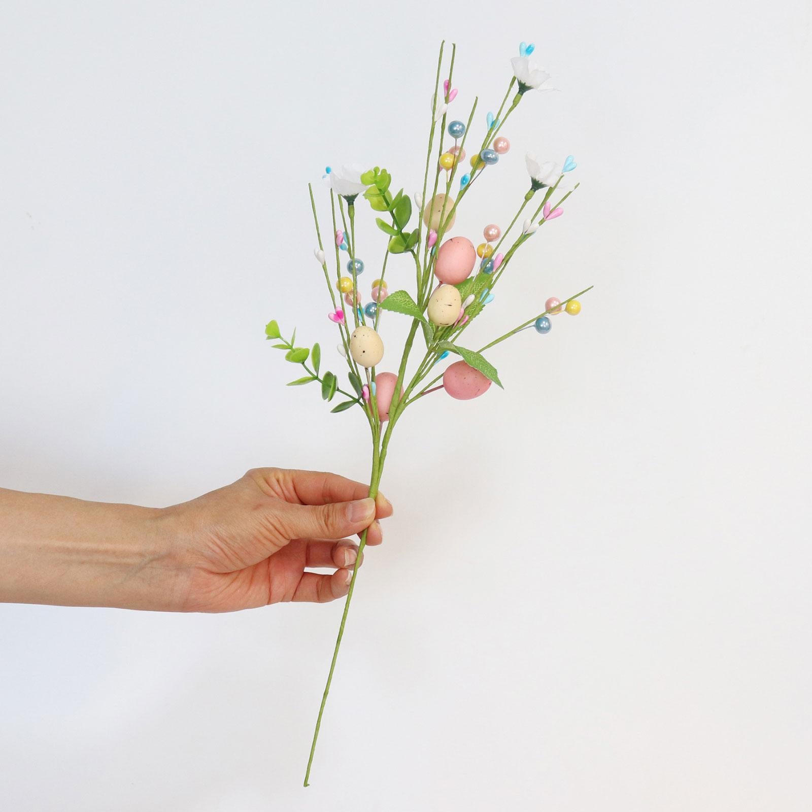 2 Pieces Artificial Easter Egg Flowers Floral Arrangement for Bedroom Office