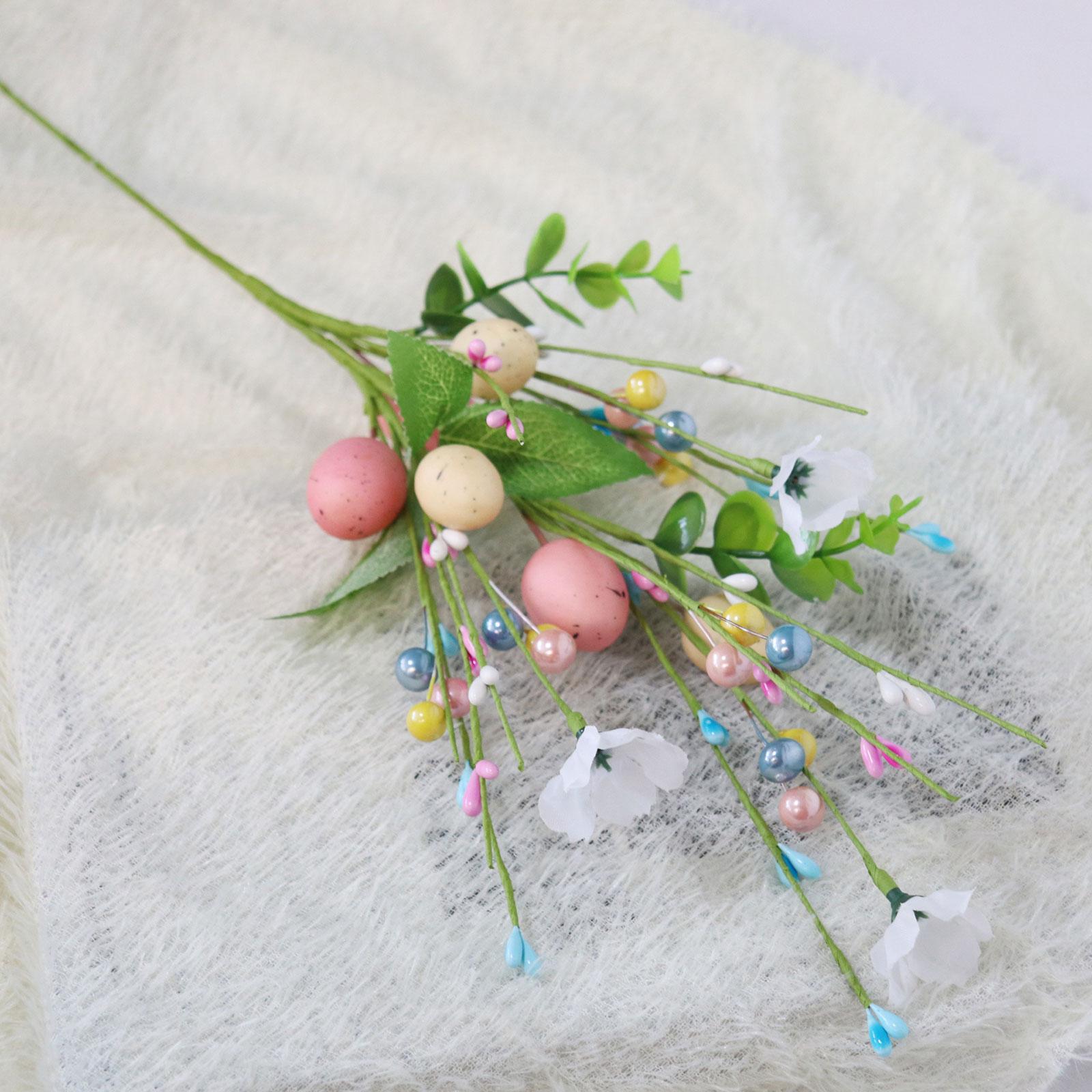 2 Pieces Artificial Easter Egg Flowers Floral Arrangement for Bedroom Office