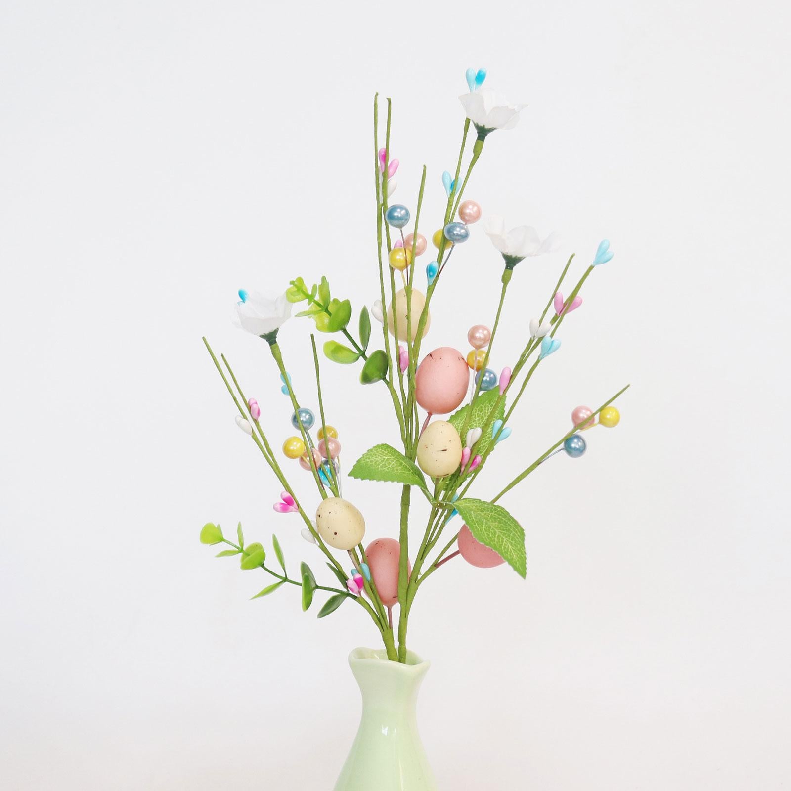 2 Pieces Artificial Easter Egg Flowers Floral Arrangement for Bedroom Office