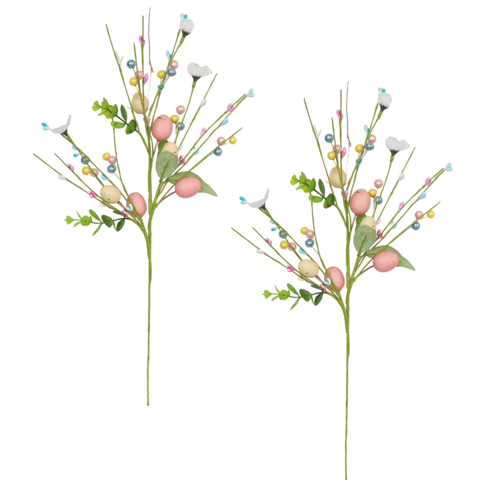 2 Pieces Artificial Easter Egg Flowers Floral Arrangement for Bedroom Office