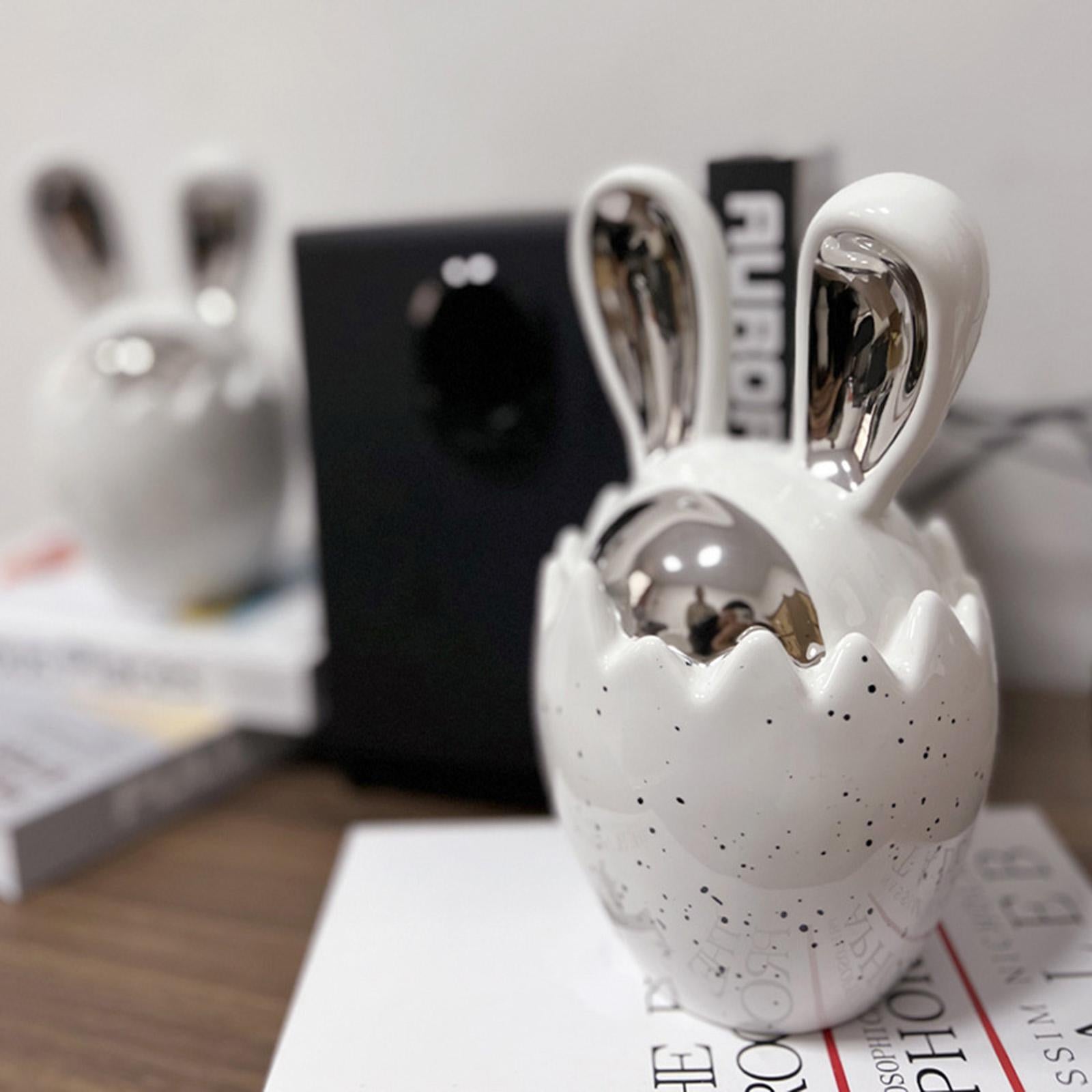 Eggshell Rabbit Desktop Ornaments Ceramics Living Room Easter Bunny Figurine