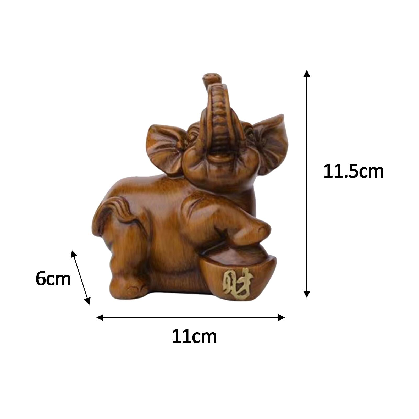 2Pcs Couple Elephant Statues Animal Sculpture for Bedroom Bookshelf Tabletop