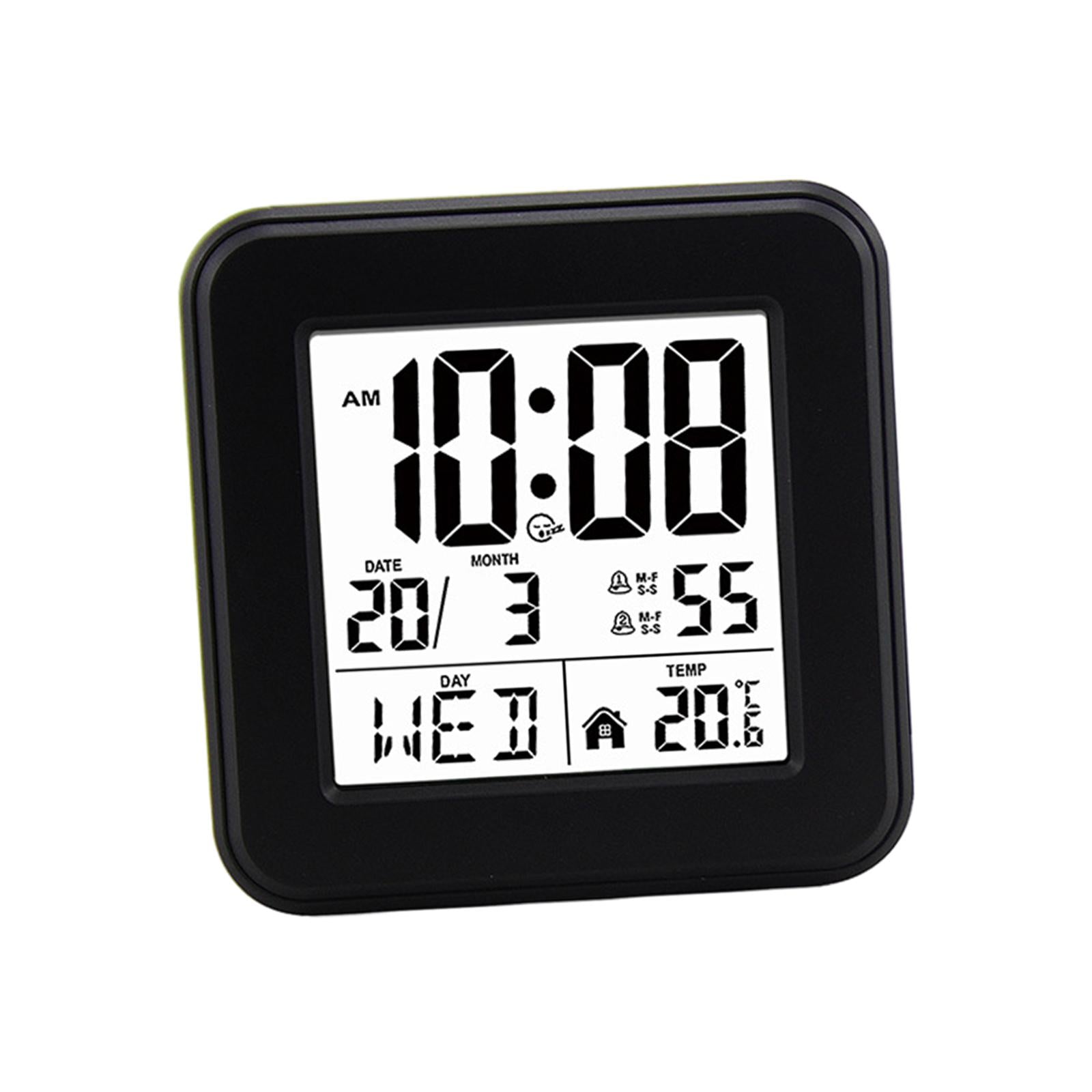 Digital Alarm Clock Modern Mute Clock Table Clock for Office Bedside Kitchen black
