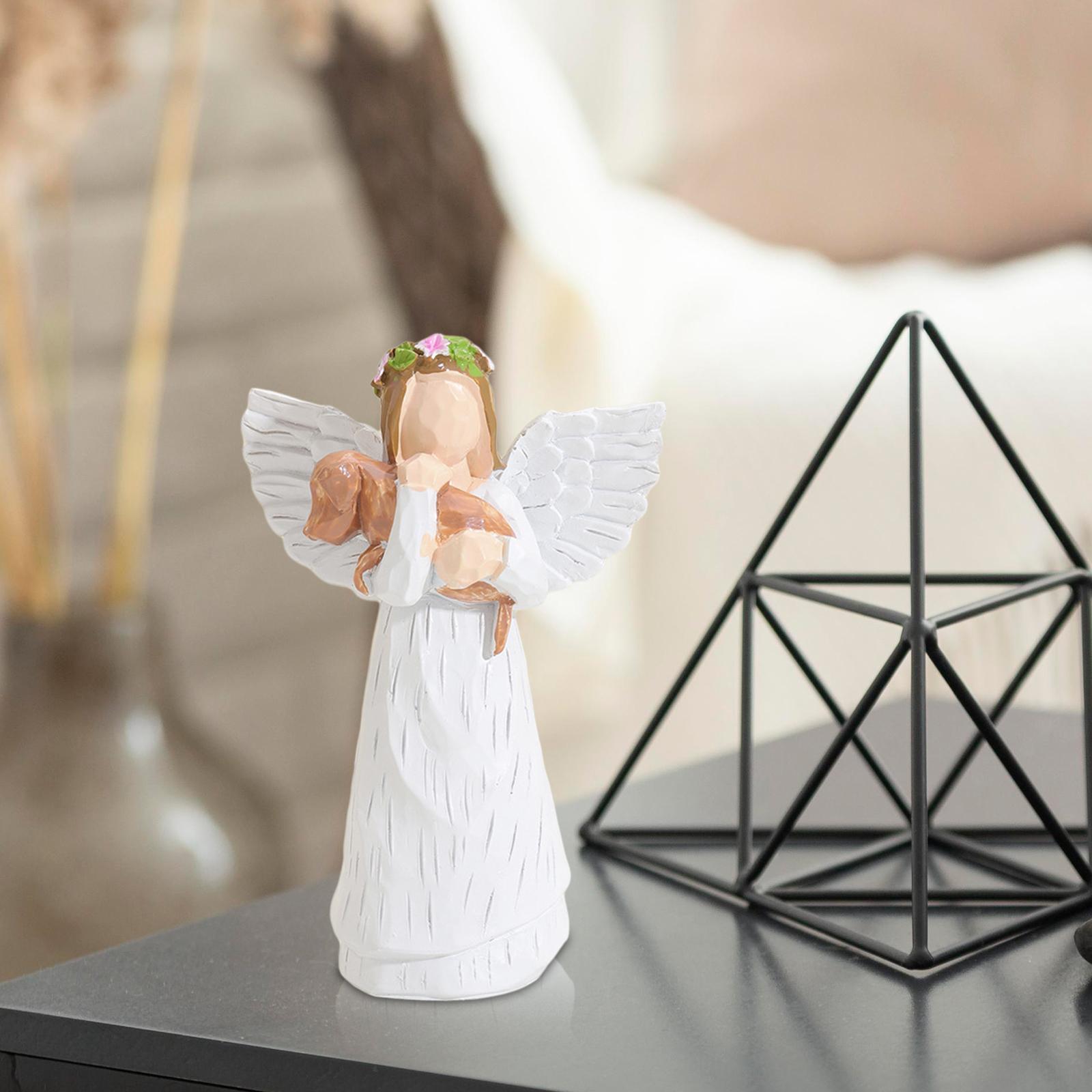 Angel Statue Angel of Friendship Dog Cute Resin for Living Room Desktop Room