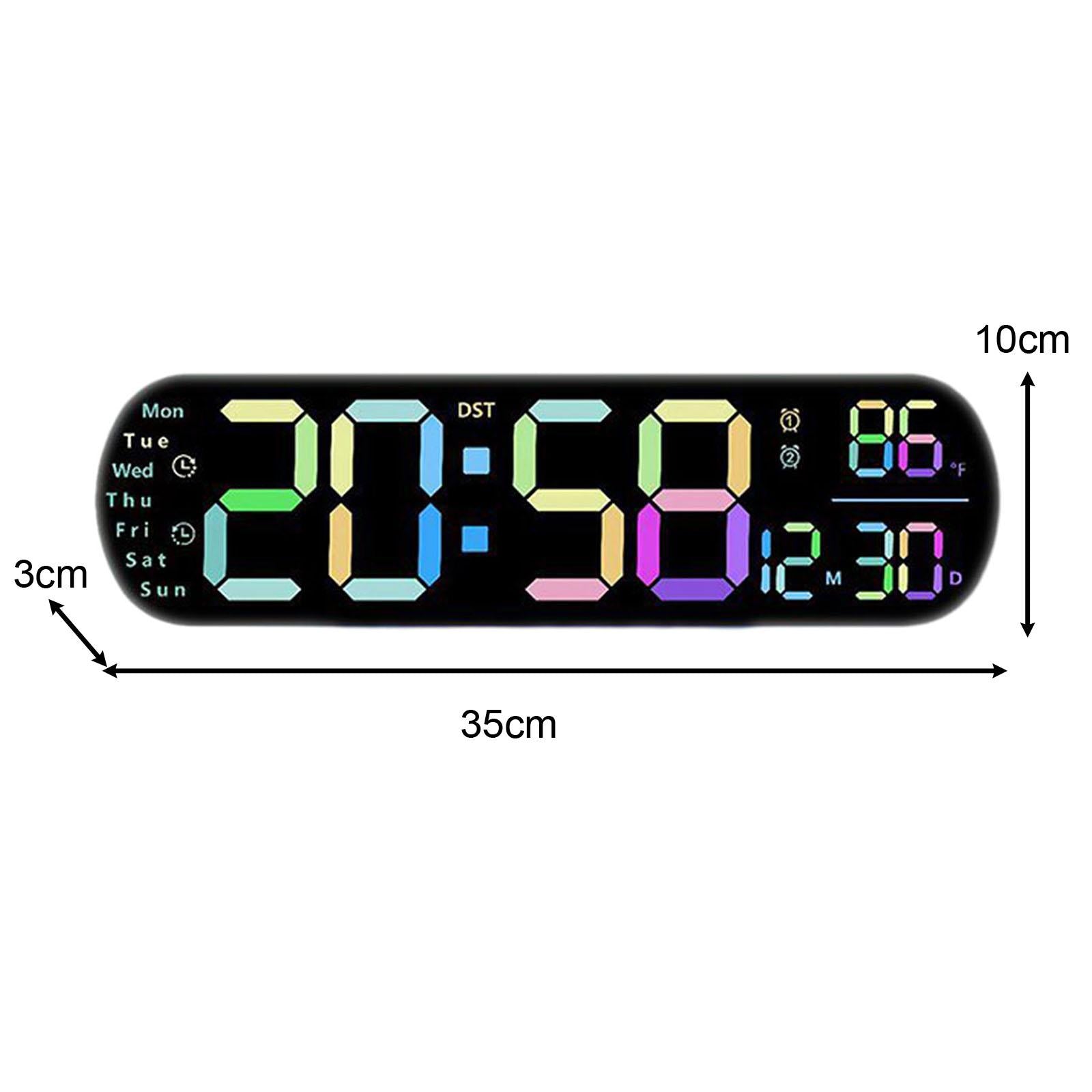 Digital Alarm Clock Date Time Calendar LED Clock for Living Room Gym Bedroom