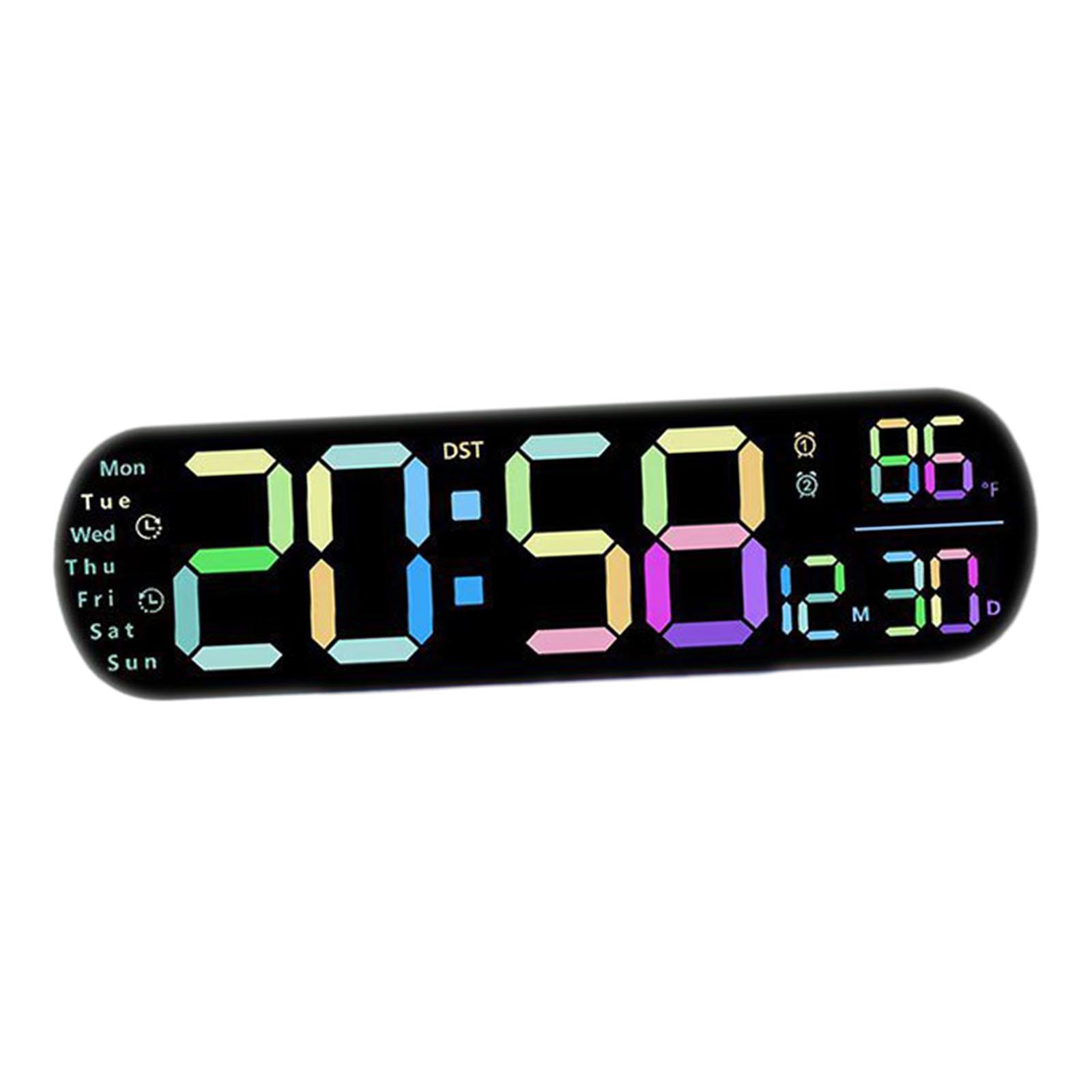 Digital Alarm Clock Date Time Calendar LED Clock for Living Room Gym Bedroom