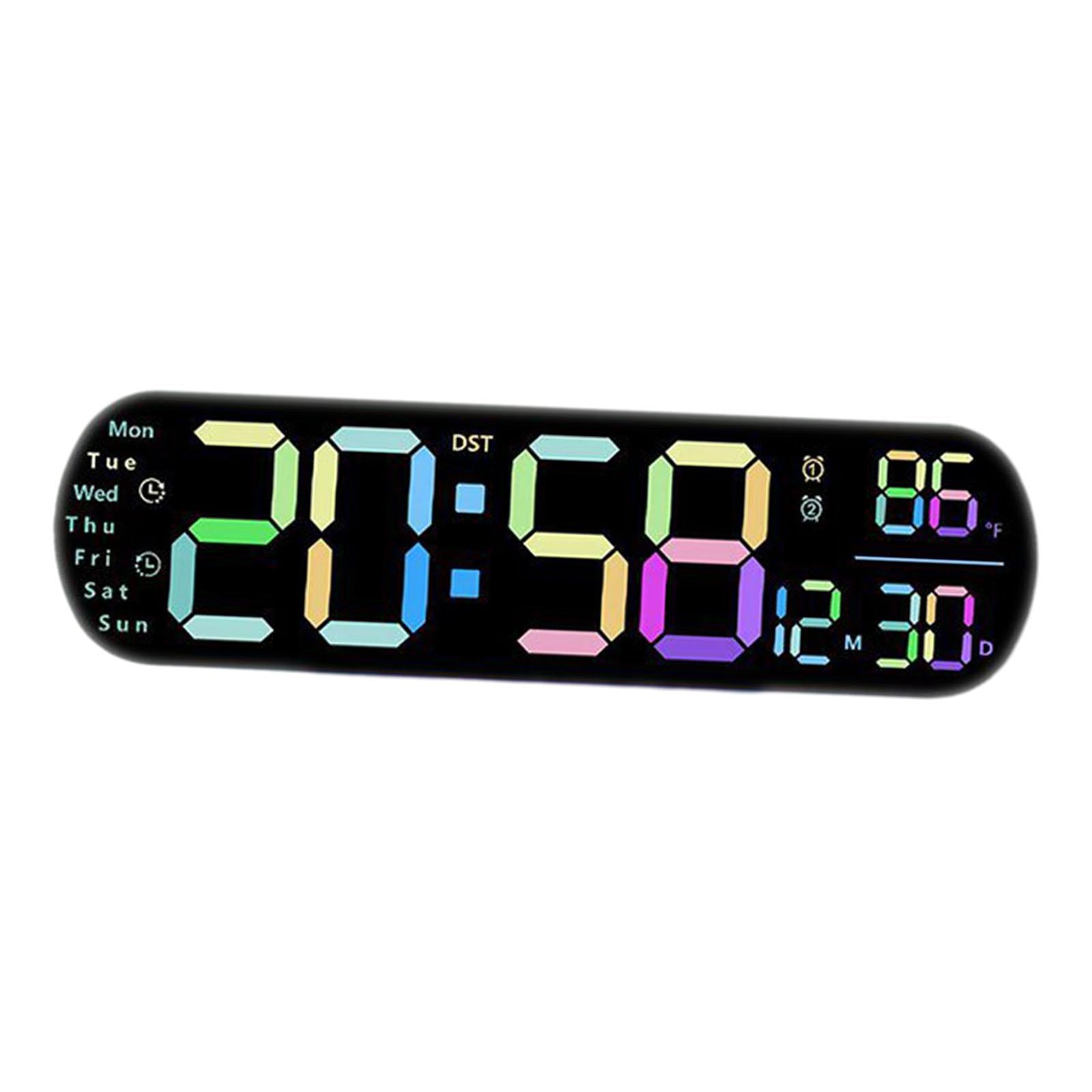 Digital Alarm Clock Date Time Calendar LED Clock for Living Room Gym Bedroom