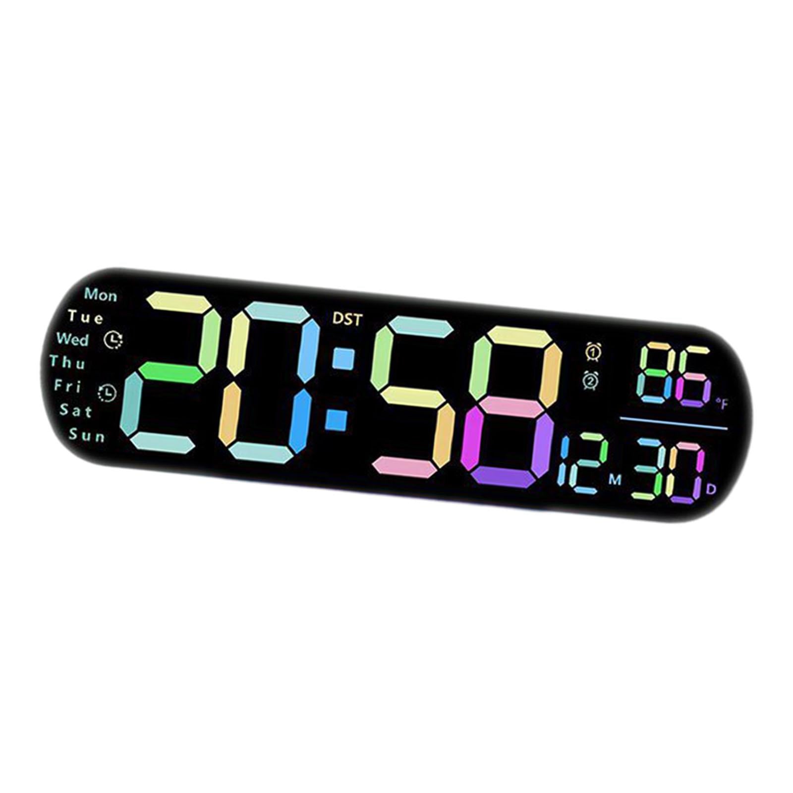 Digital Alarm Clock Date Time Calendar LED Clock for Living Room Gym Bedroom
