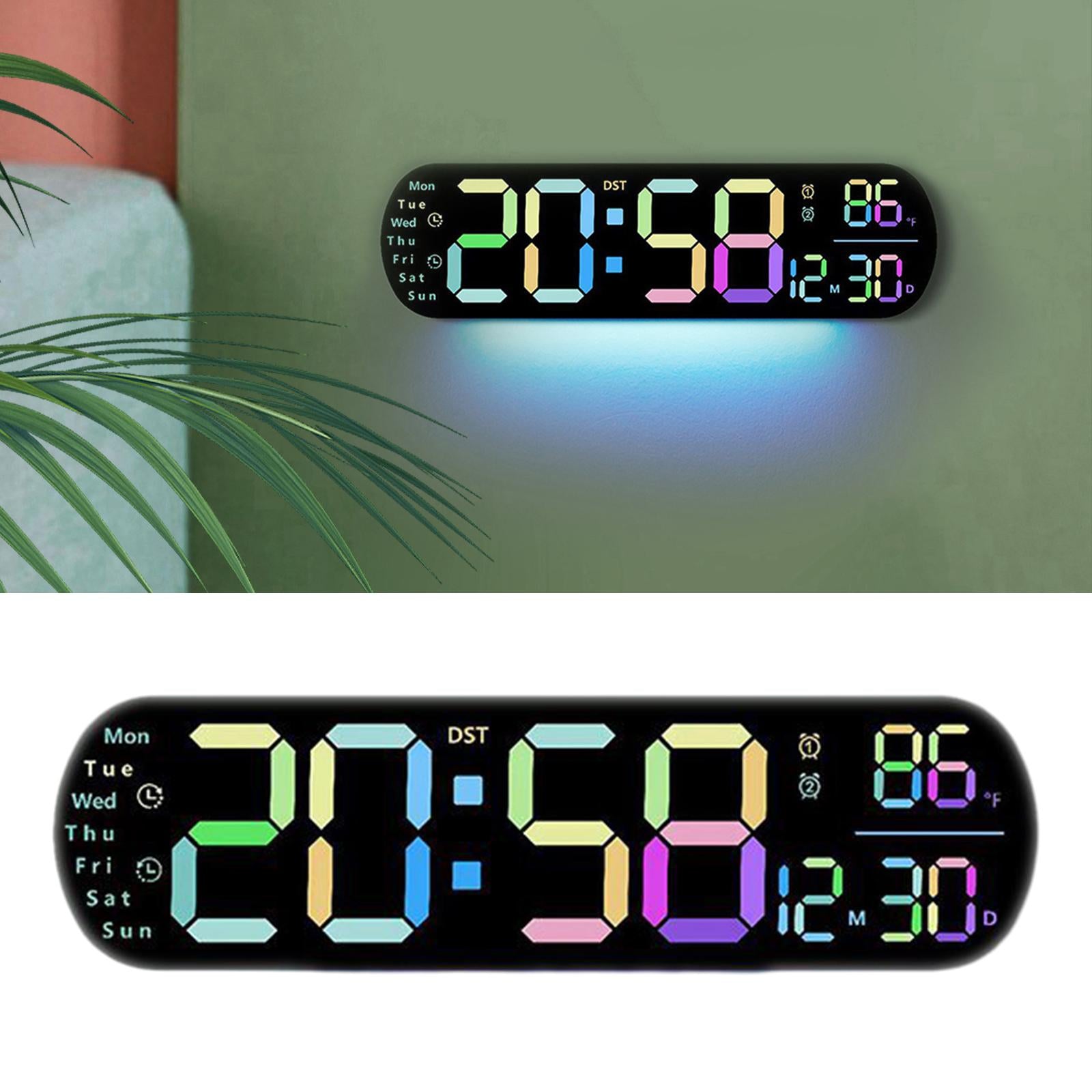 Digital Alarm Clock Date Time Calendar LED Clock for Living Room Gym Bedroom