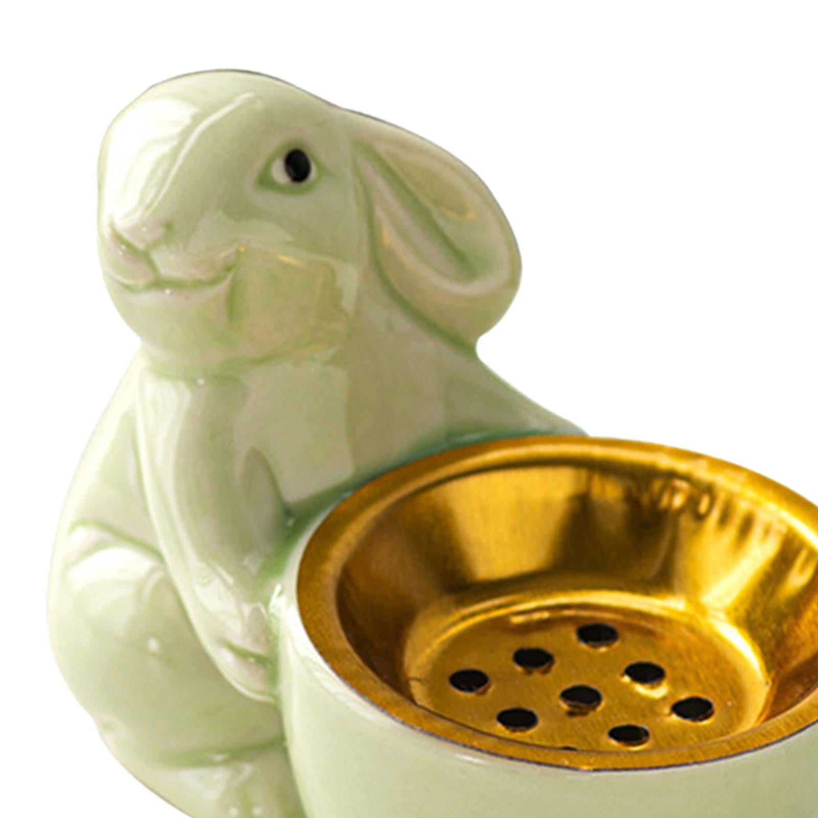 Rabbit Incense Holder Rabbit Incense Burner for Living Room Indoor Bookshelf Green