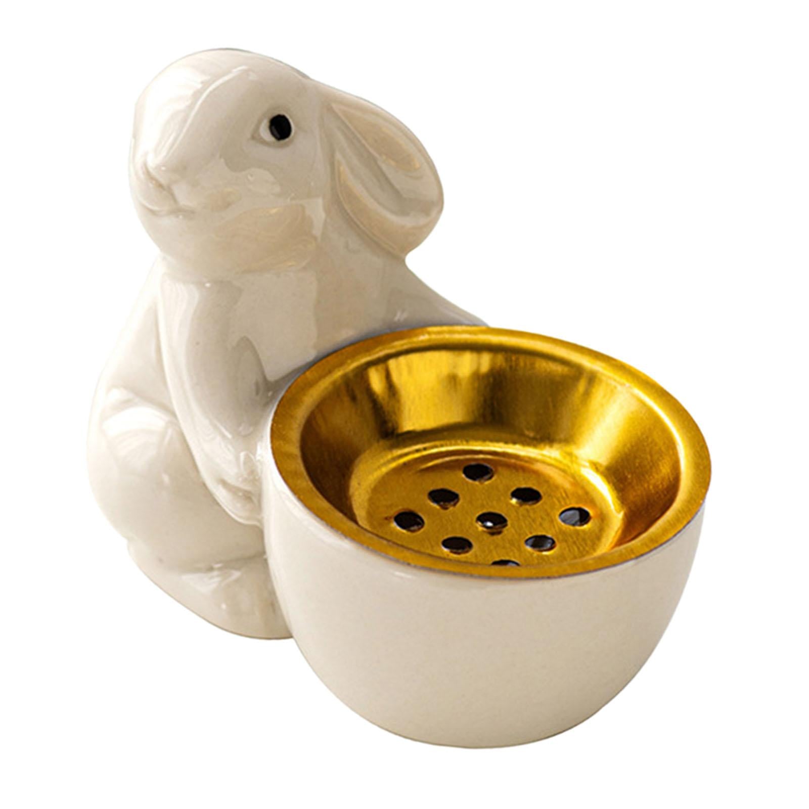Rabbit Incense Holder Rabbit Incense Burner for Living Room Indoor Bookshelf White