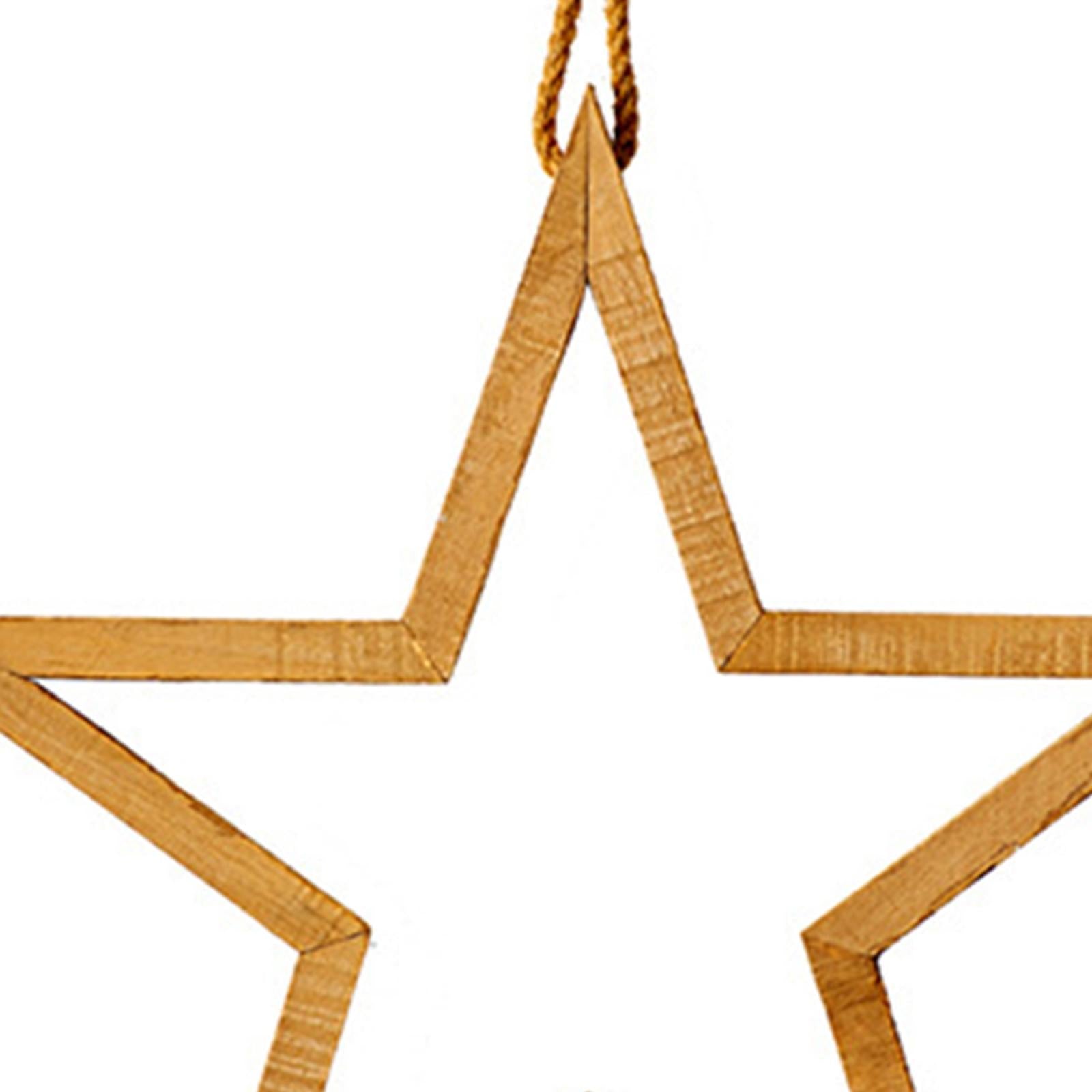 Hanging Star Pendant with Rope Farmhouse Star Ornaments for Home Office Wall