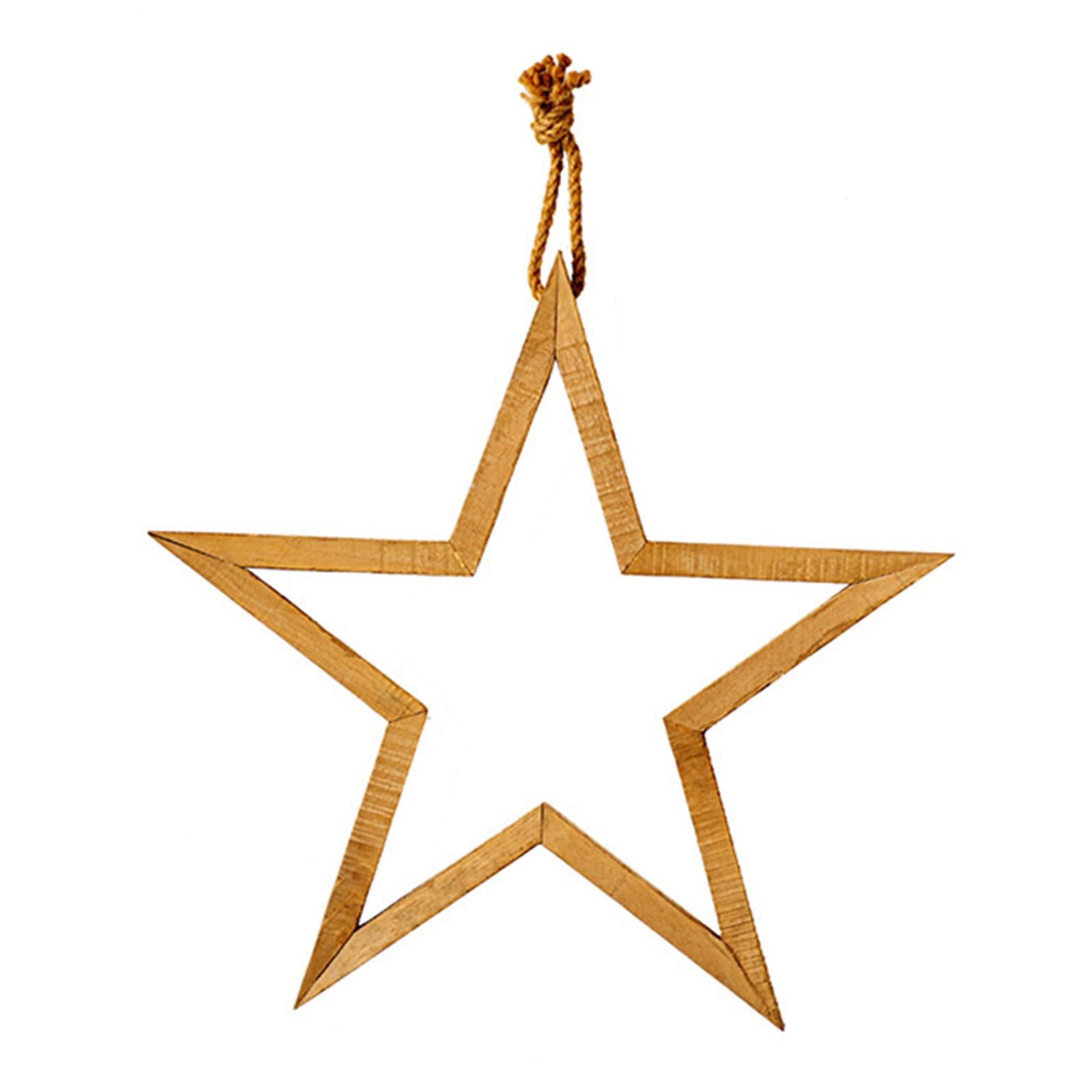 Hanging Star Pendant with Rope Farmhouse Star Ornaments for Home Office Wall