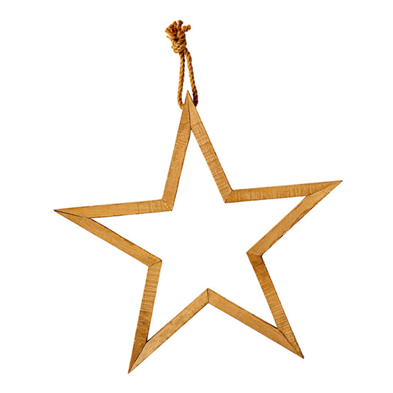 Hanging Star Pendant with Rope Farmhouse Star Ornaments for Home Office Wall