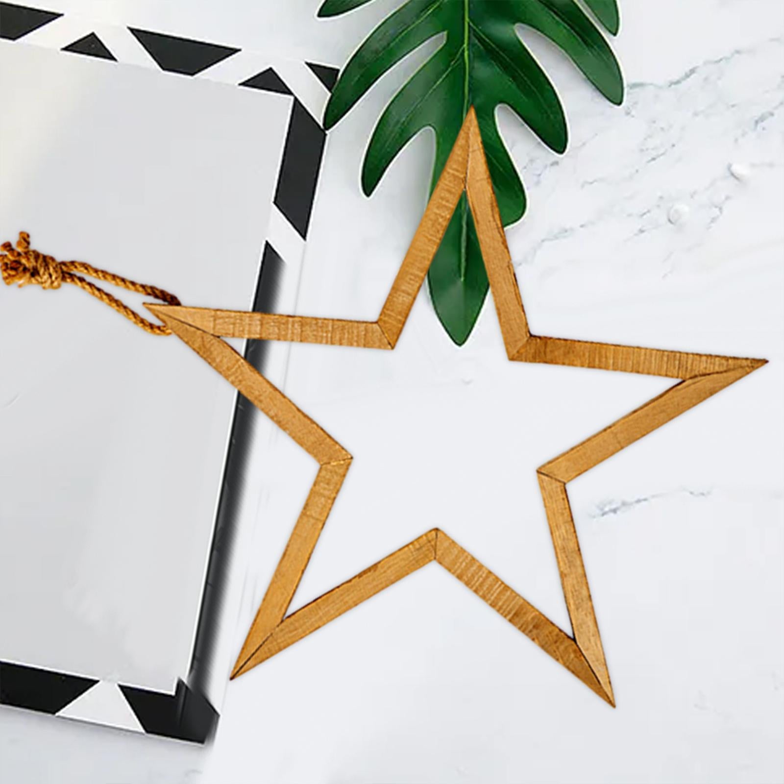 Hanging Star Pendant with Rope Farmhouse Star Ornaments for Home Office Wall